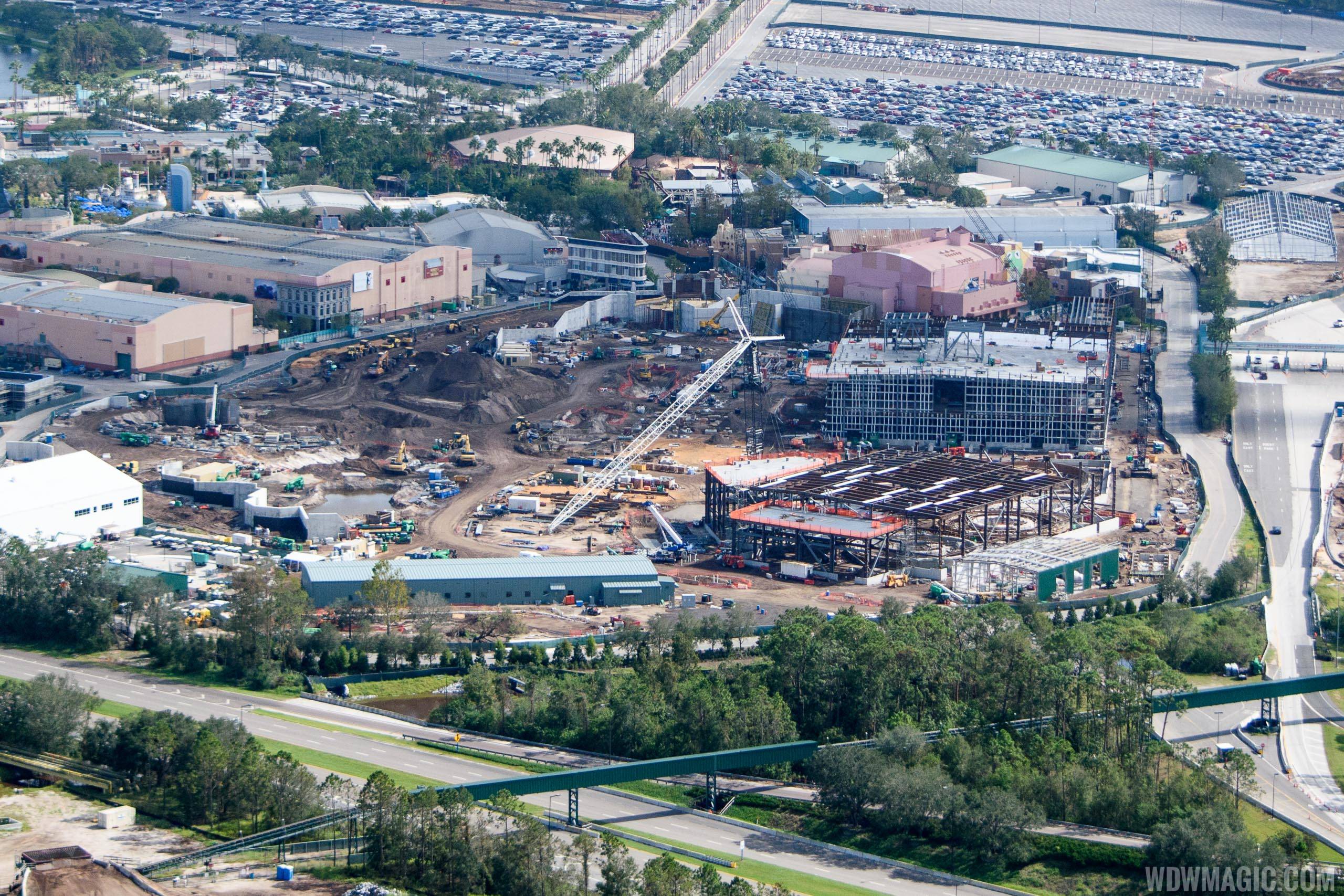 Star Wars Galaxy's Edge construction from the air