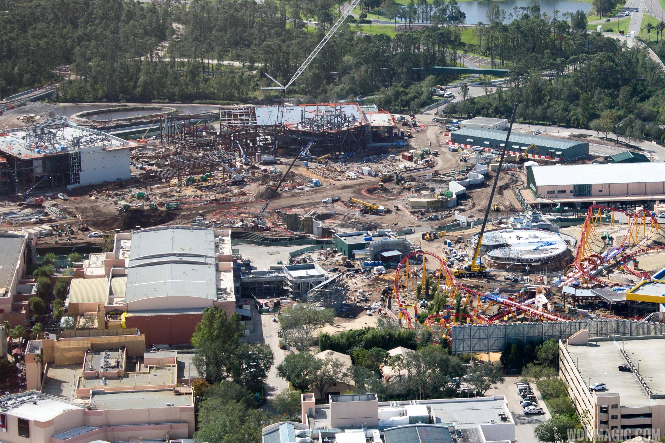 Star Wars Galaxy's Edge construction from the air