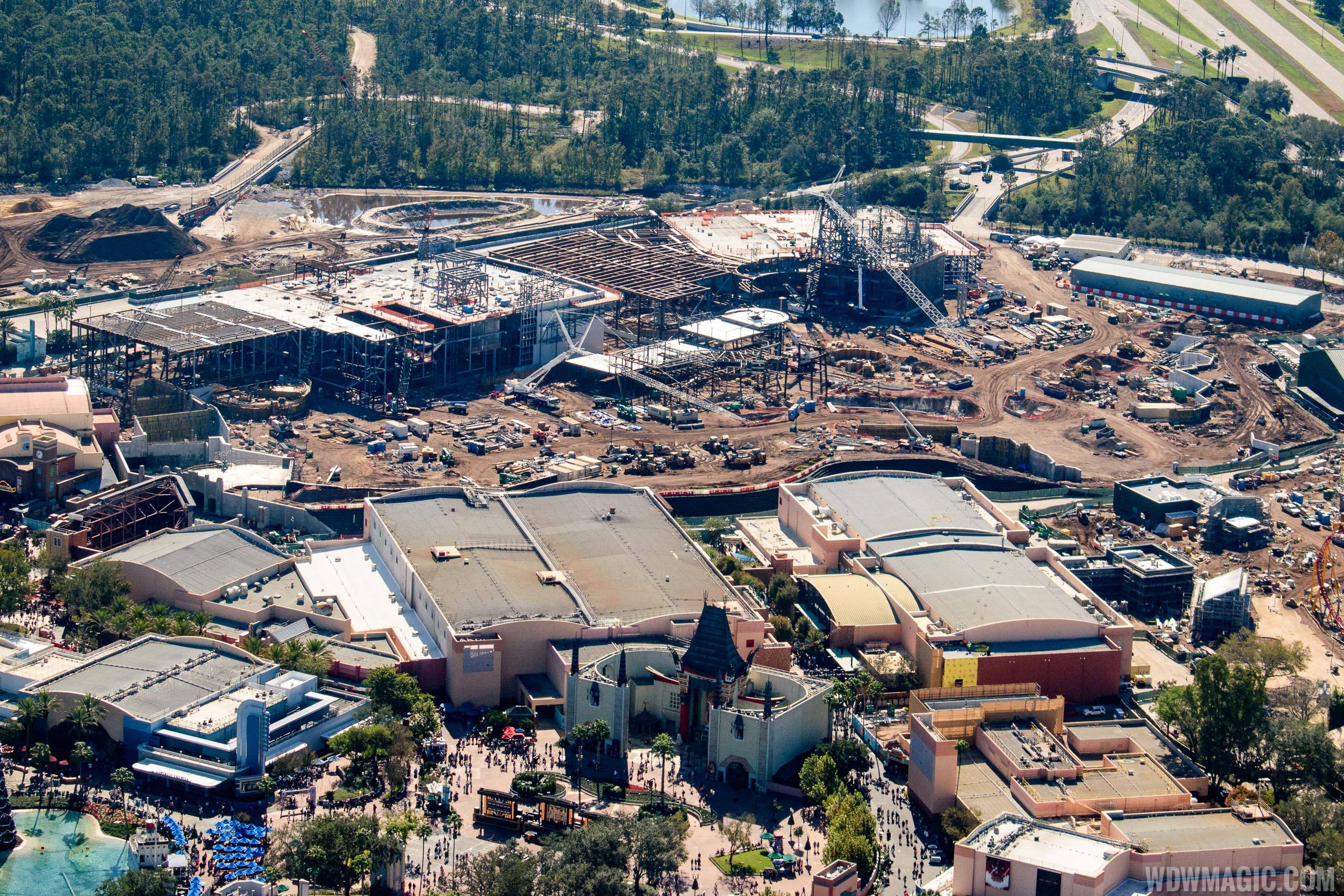 PHOTOS - Aerial pictures of Star Wars Galaxy's Edge under construction at Disney's Hollywood Studios