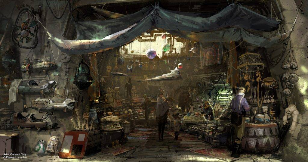 Shop interior at Star Wars Galaxy's Edge