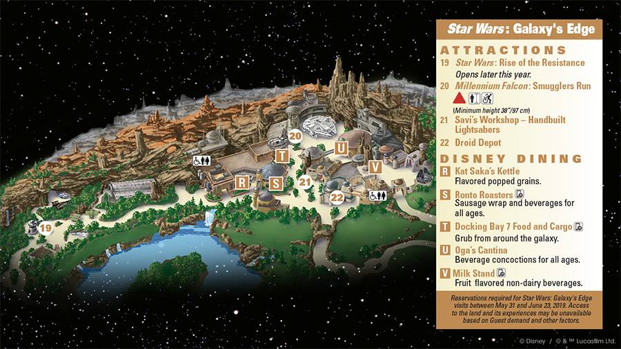 Star Wars Galaxy's Edge Disneyland Guide-map