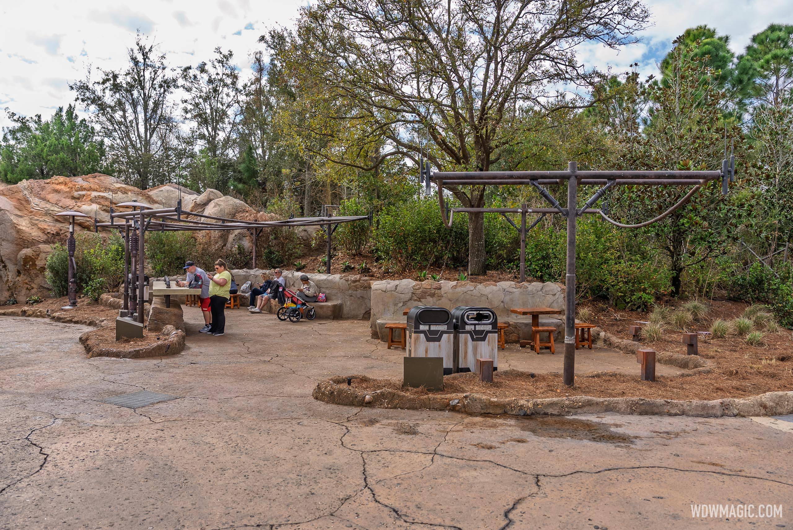 Shade Canopy Construction at Galaxy's Edge Seating Area