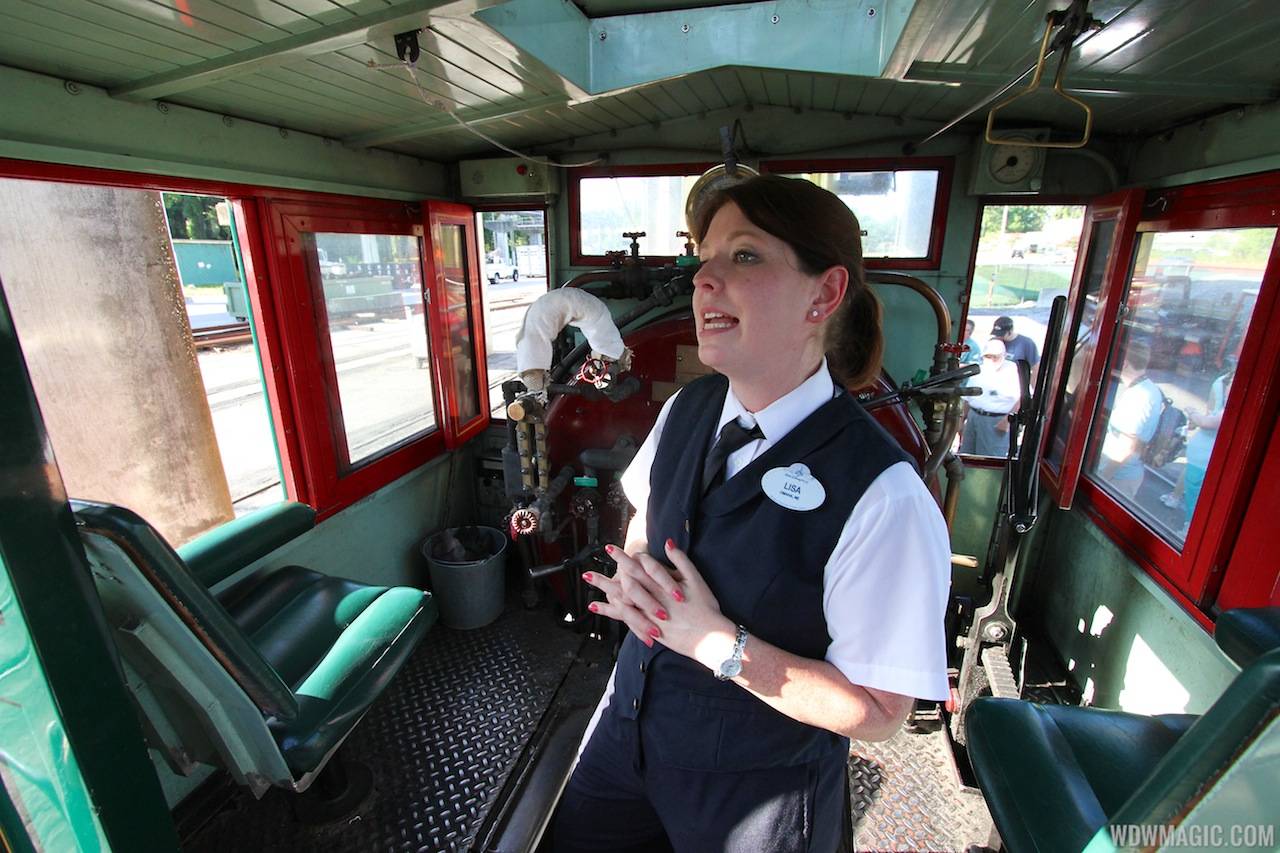 Disney's The Magic Behind Our Steam Trains tour - Inside the cab of the Roy O Disney train