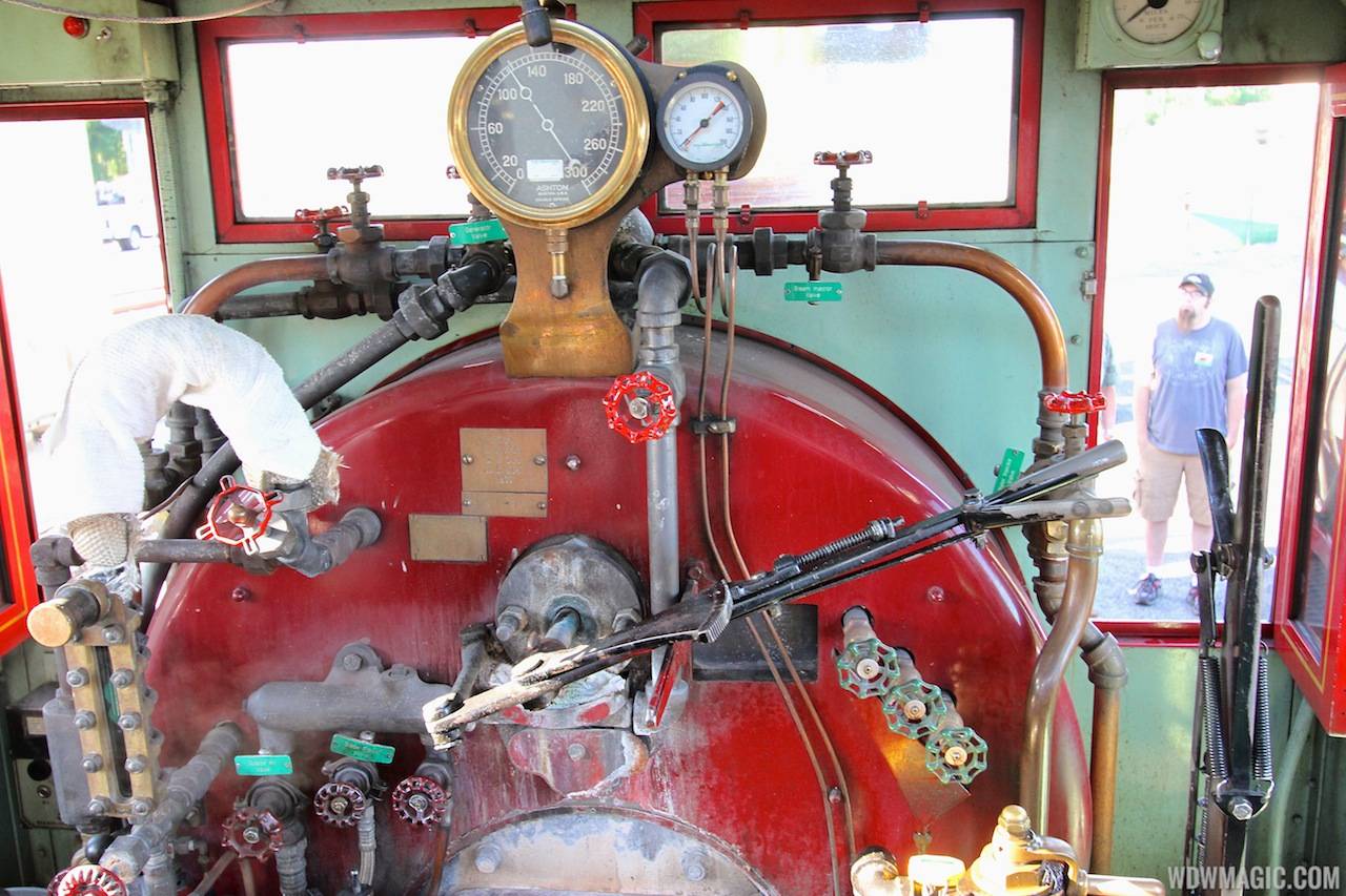 Disney's The Magic Behind Our Steam Trains tour - Close-up of the Roy O Disney train cab