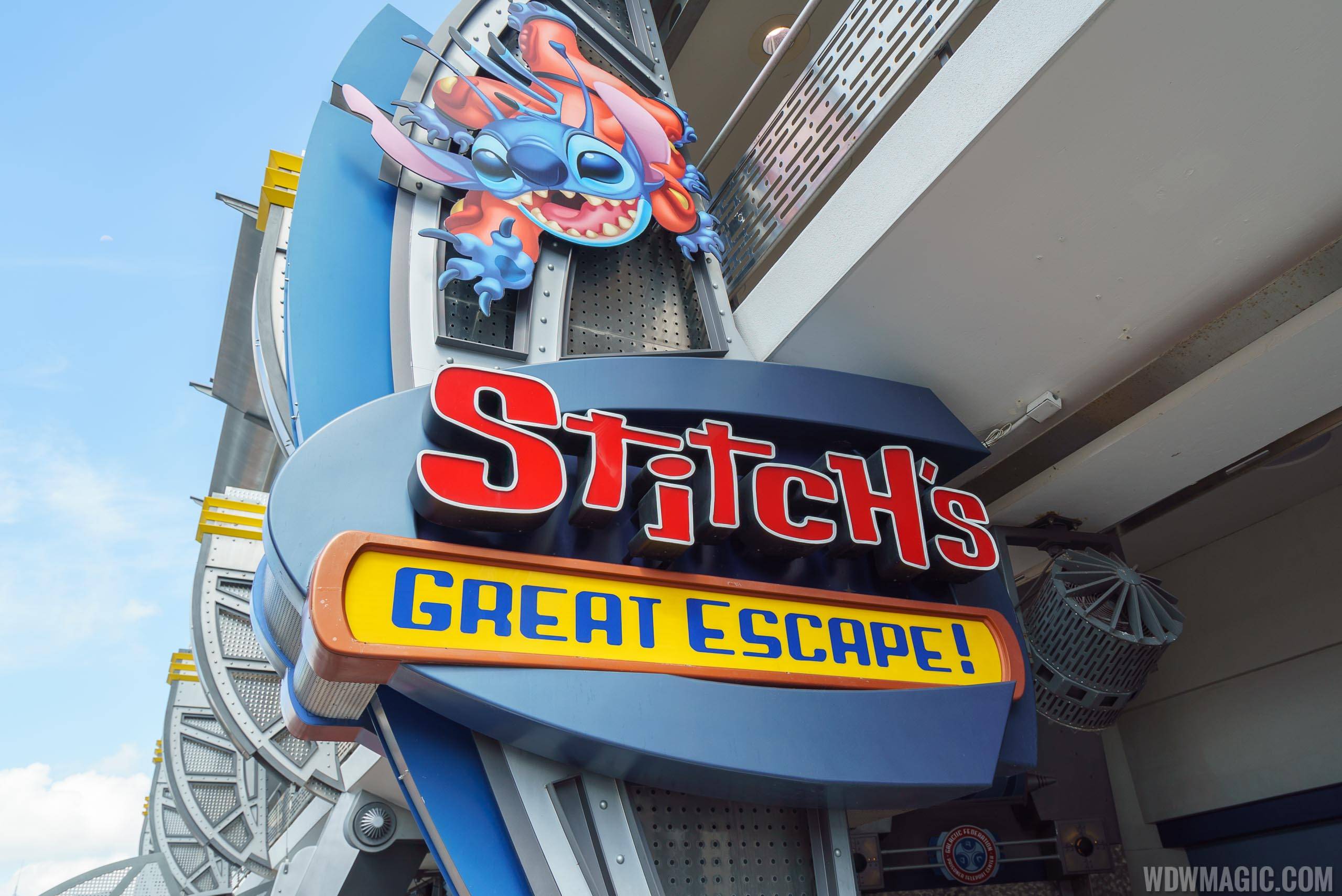 Stitch's Great Escape! entrance signage