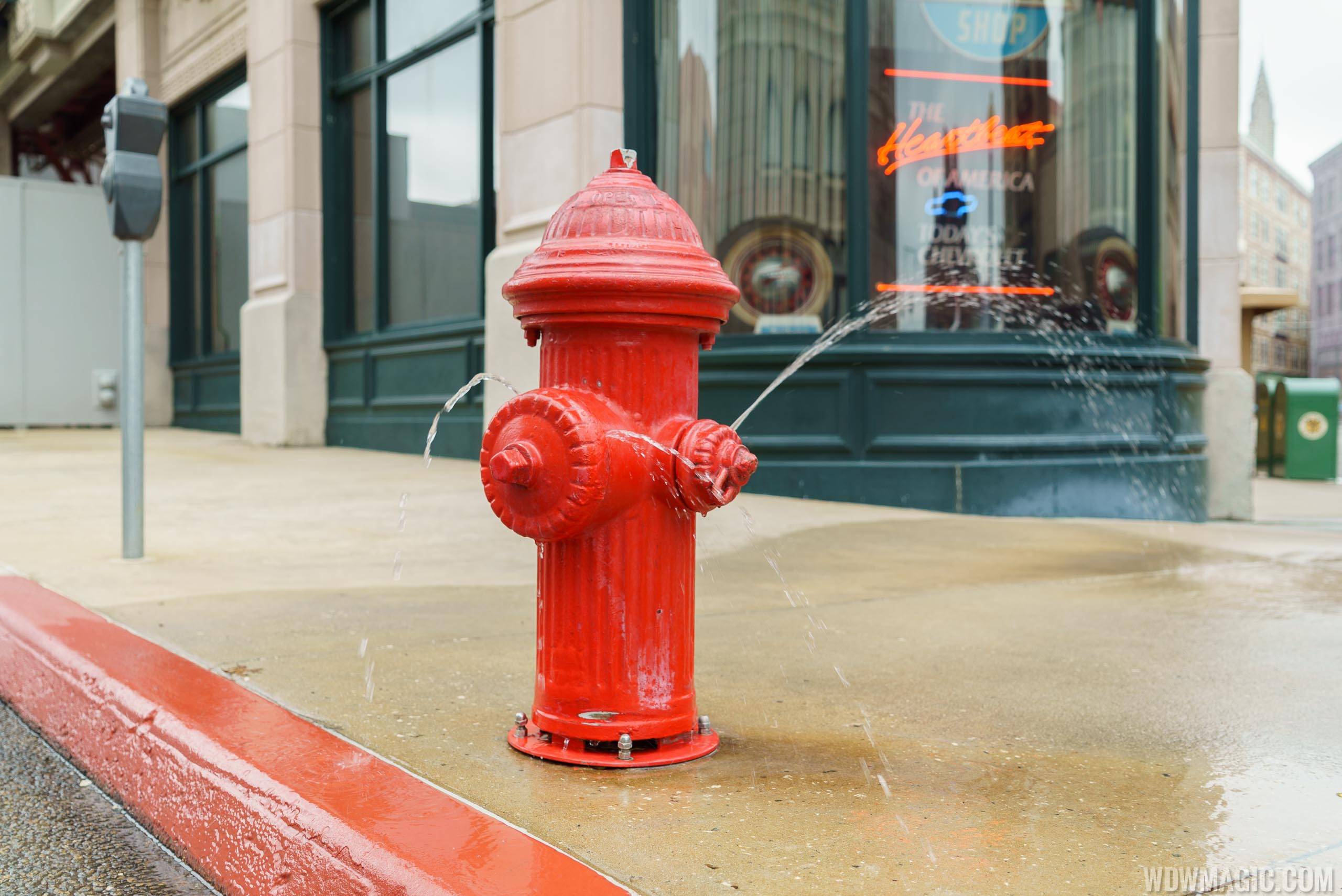 Streets of America facades - New York leaking fire hydrant