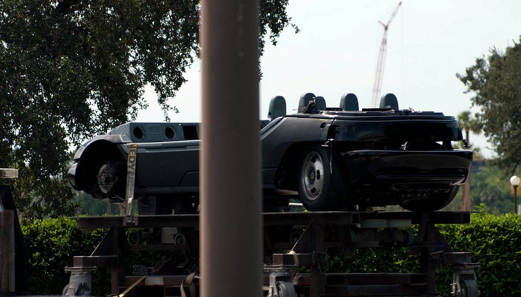 Test Track ride vehicles in transit