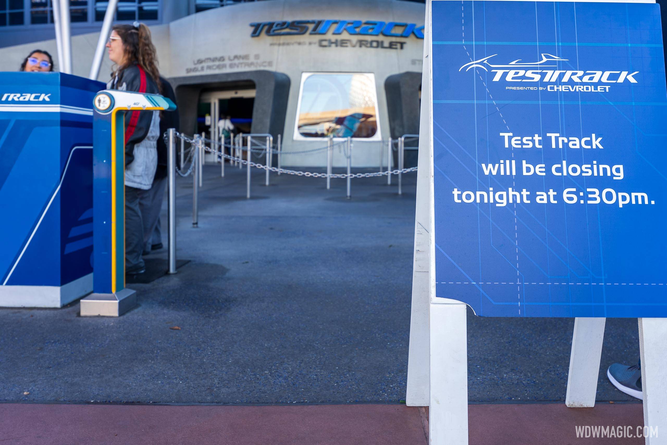 Test Track early closure