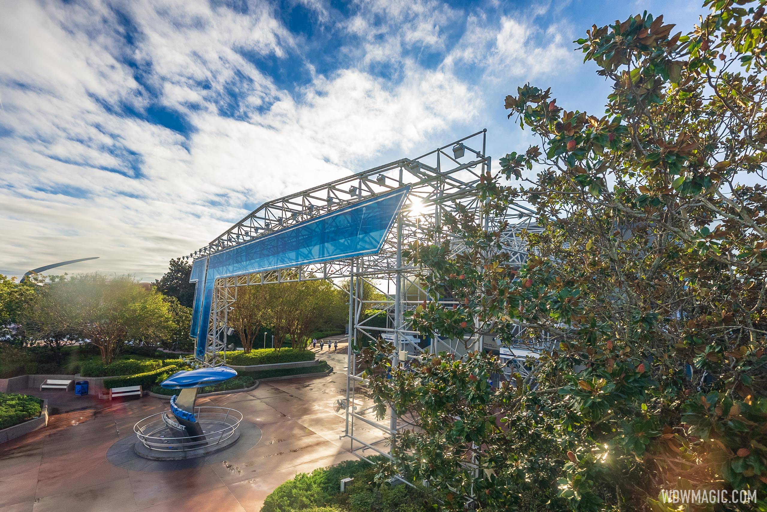 Disney World's Test Track main entrance canopy ripped off by Hurricane Ian