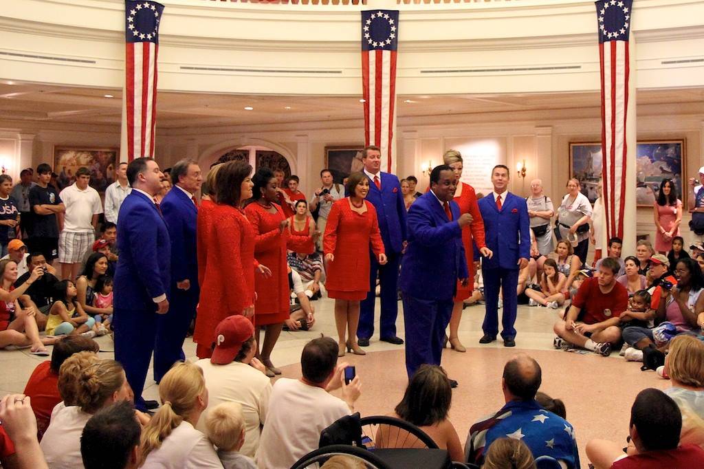 Voices of Liberty July 4 show inside the America Adventure Rotunda