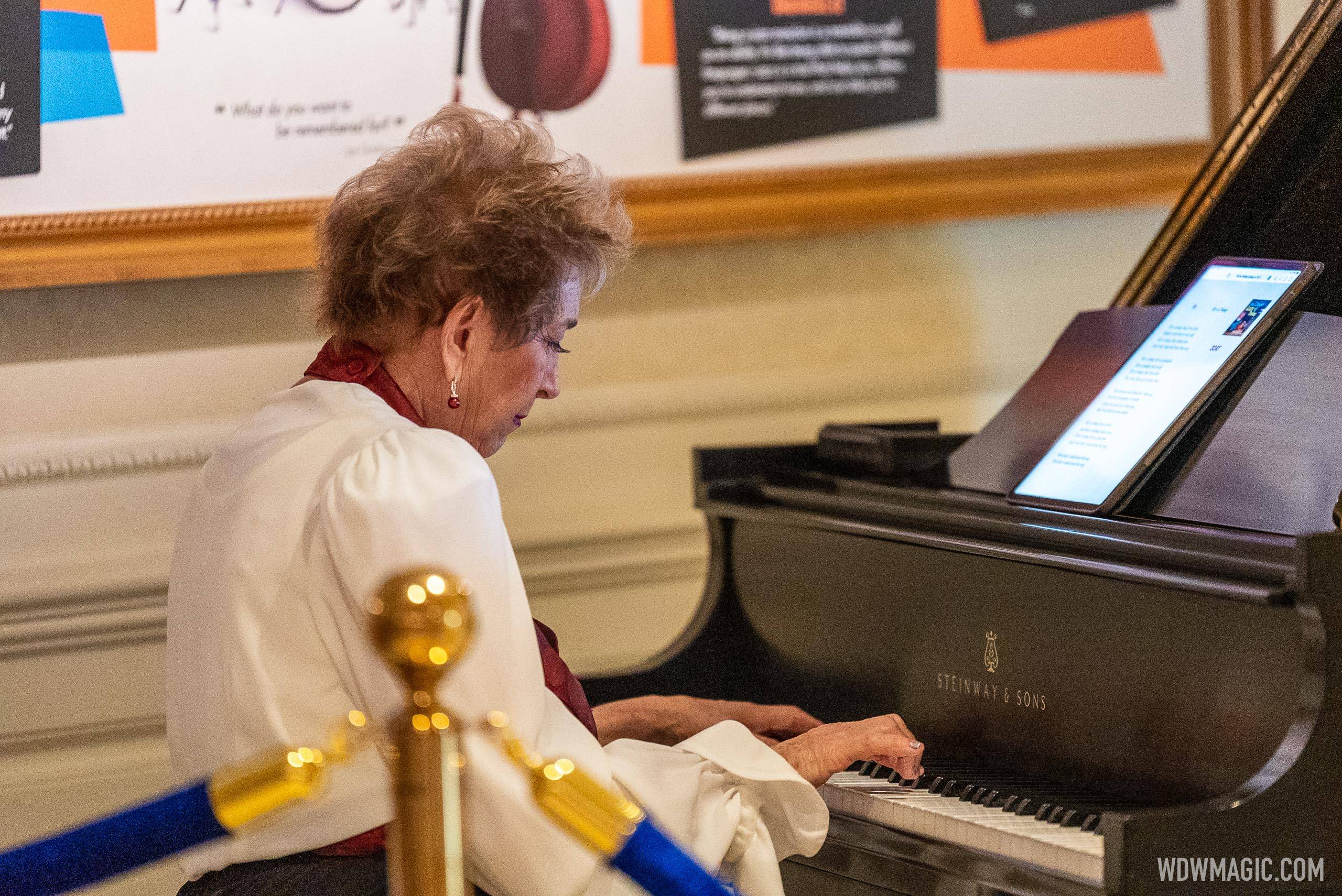 Carol Stein, the EPCOT Pianist at the American Adventure pavilion