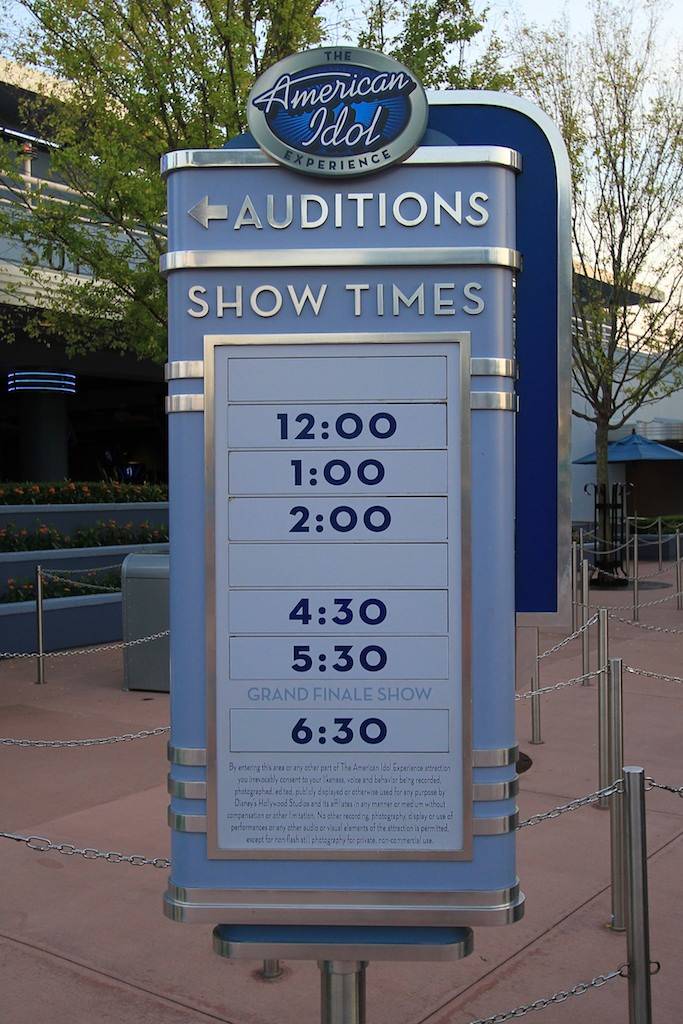 The American Idol Experience reduces the number of shows per day and gets new schedule