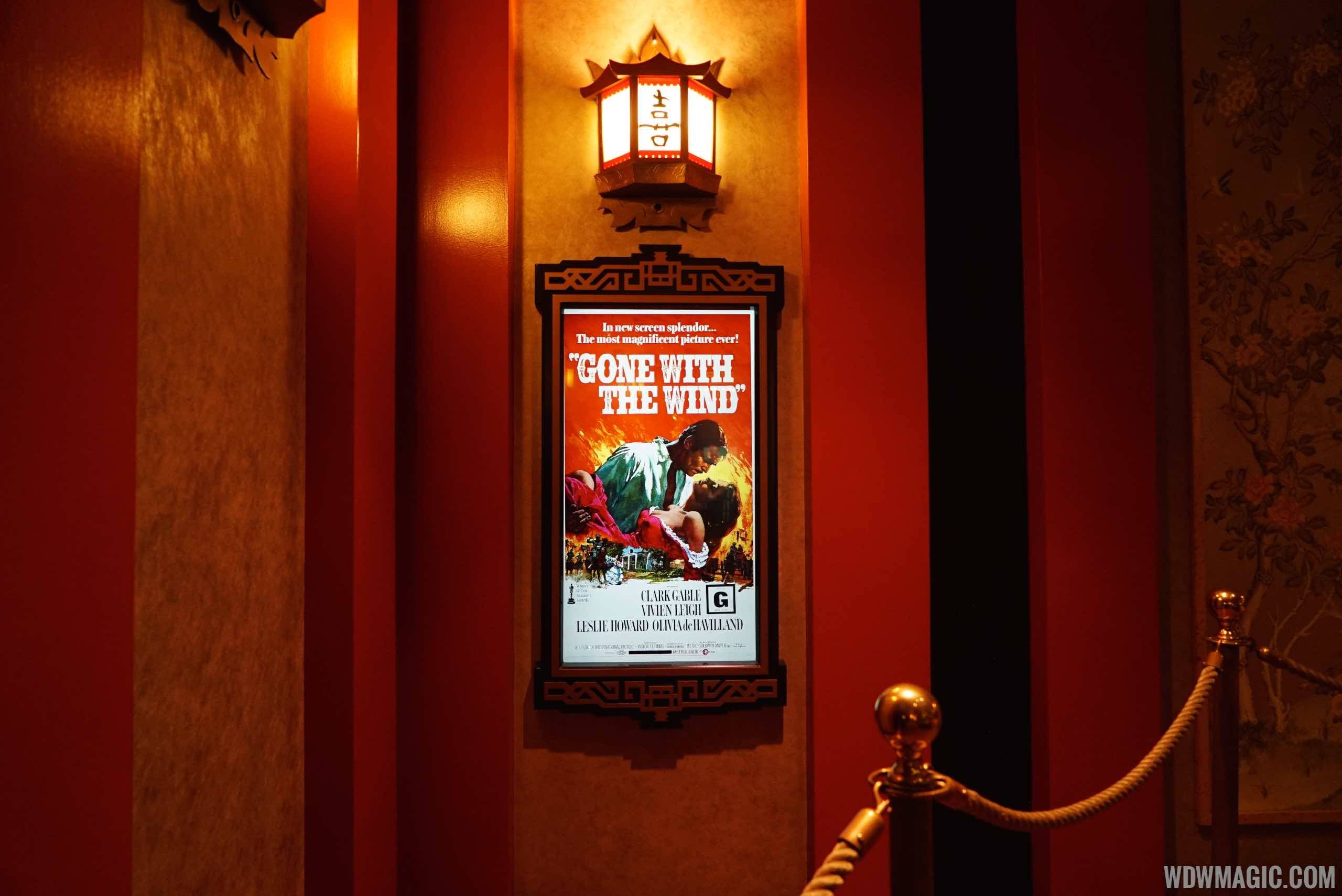 The Great Movie Ride TCM updates - Digital posters in the queue area lobby