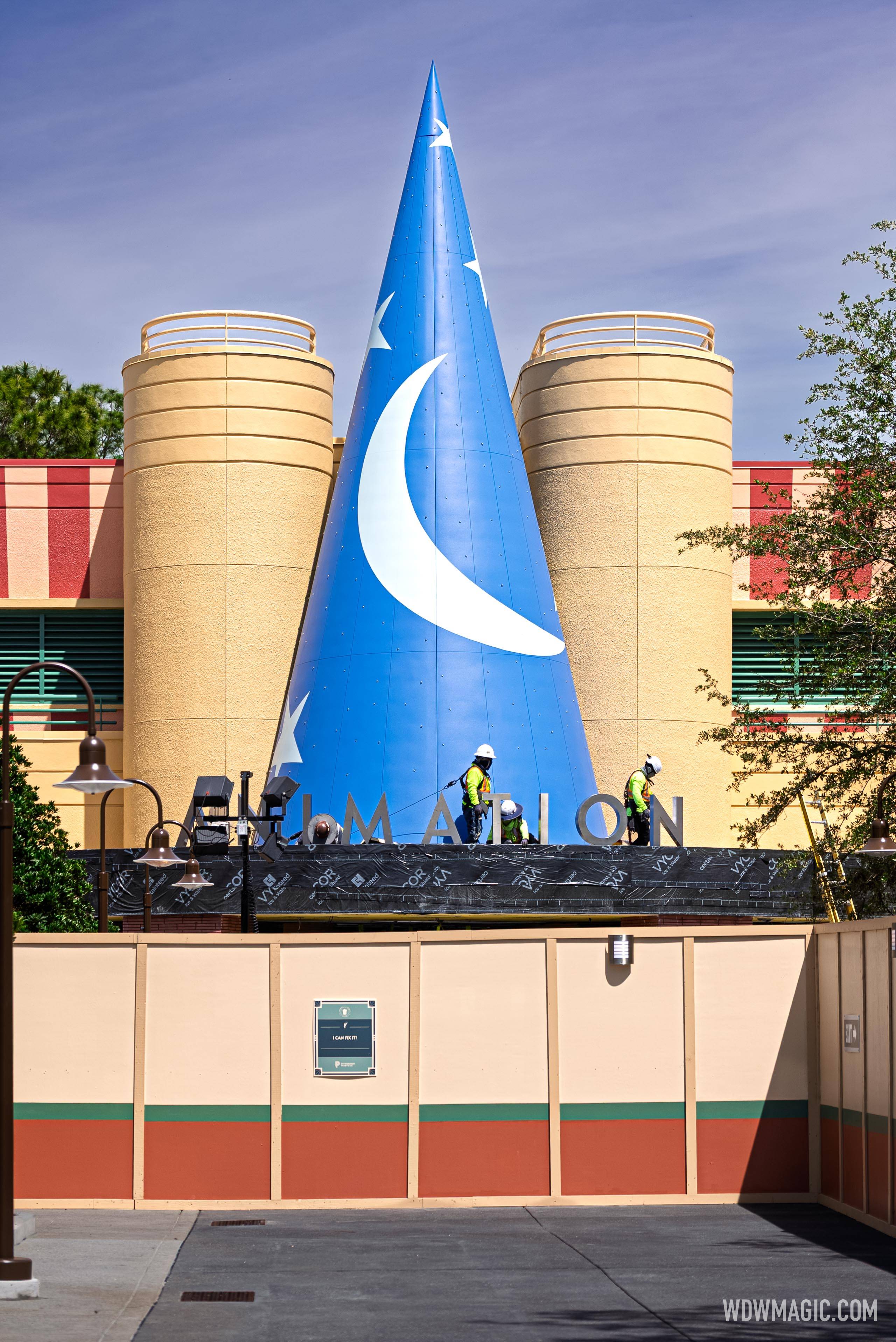 ANIMATION Sign Installation: Magic of Disney Animation Entrance Construction