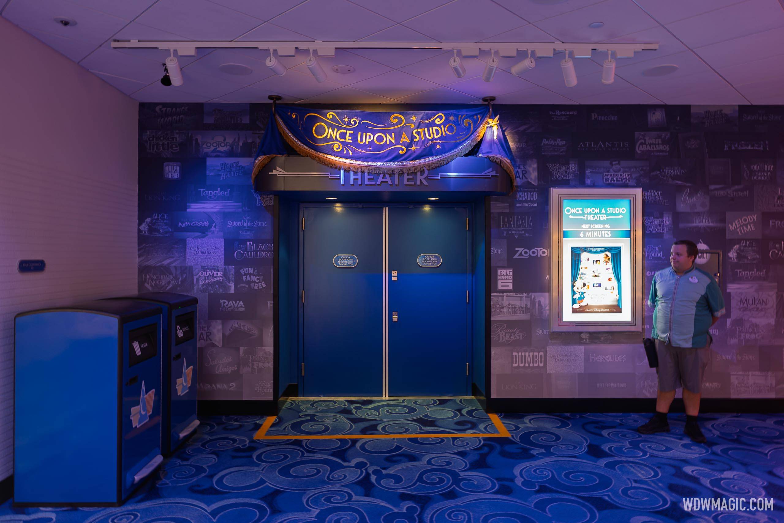The Once Upon a Studio Theater entrance inside Magic of Disney Animation
