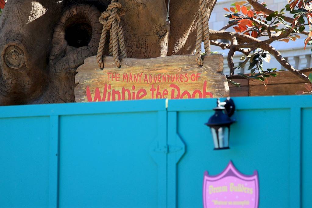 Photos - Many Adventures of Winnie the Pooh gets new signage, wooden facade and live trees