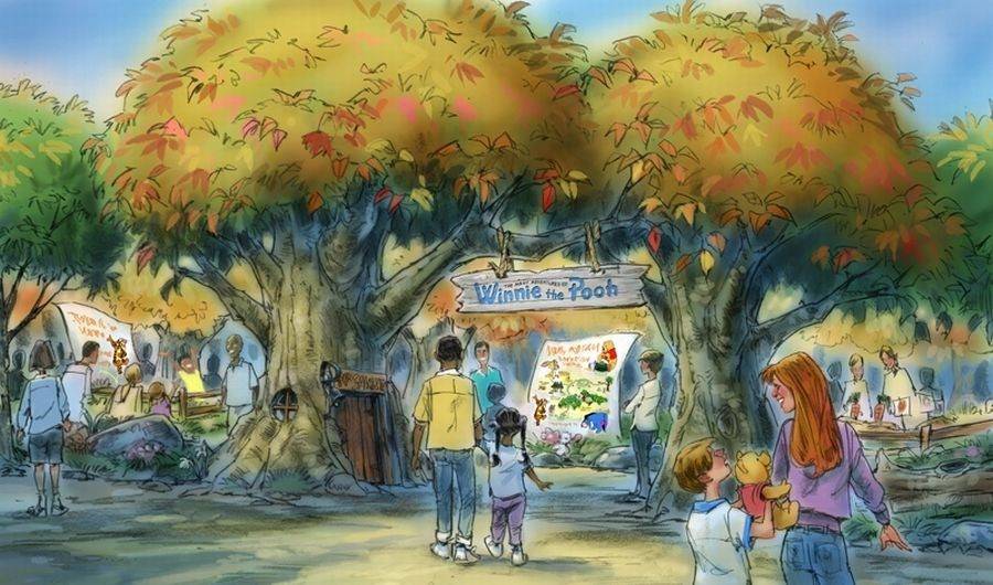 'The Many Adventures of Winnie the Pooh' entrance area concept art