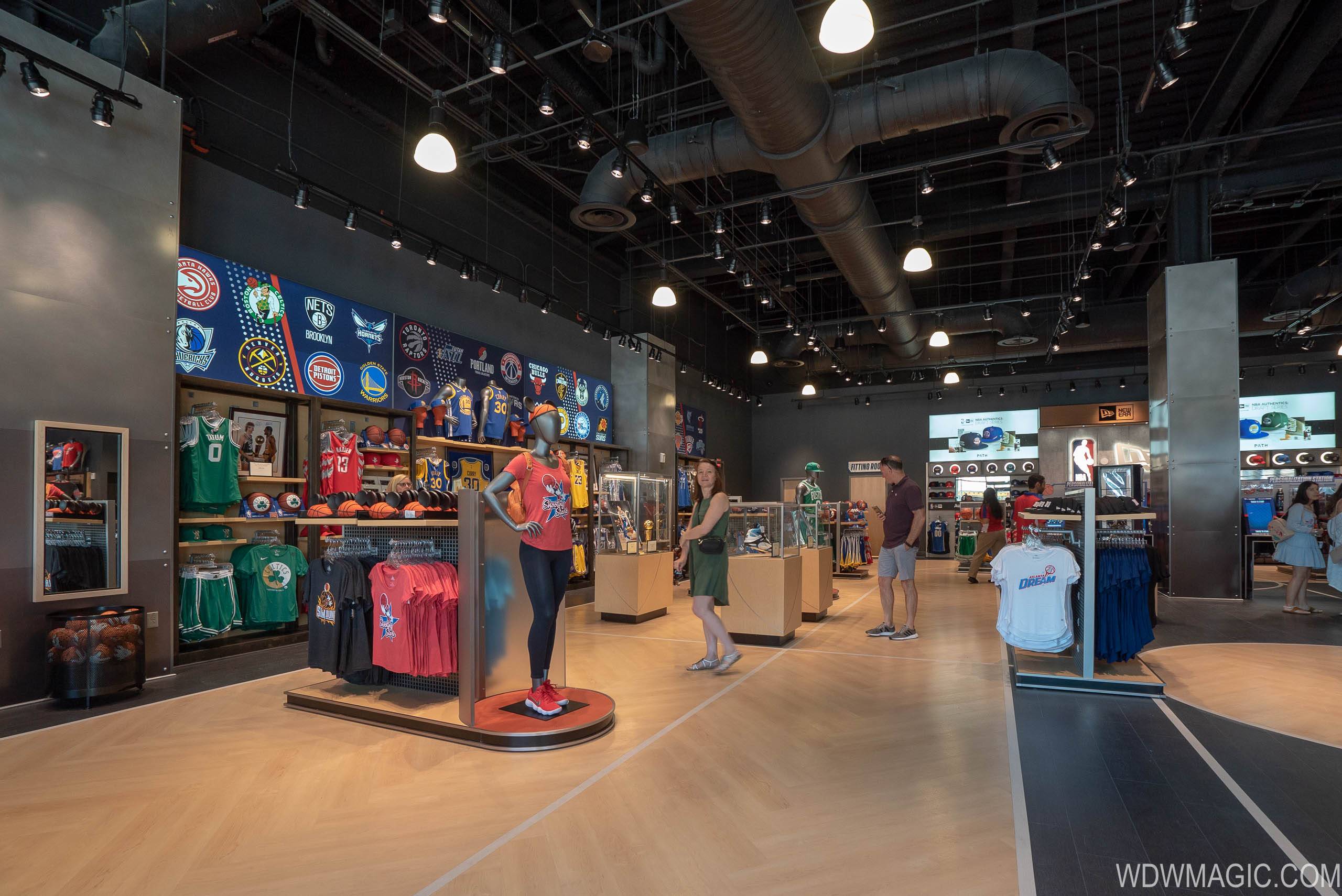 Inside the NBA store during the opening at The Playce on November