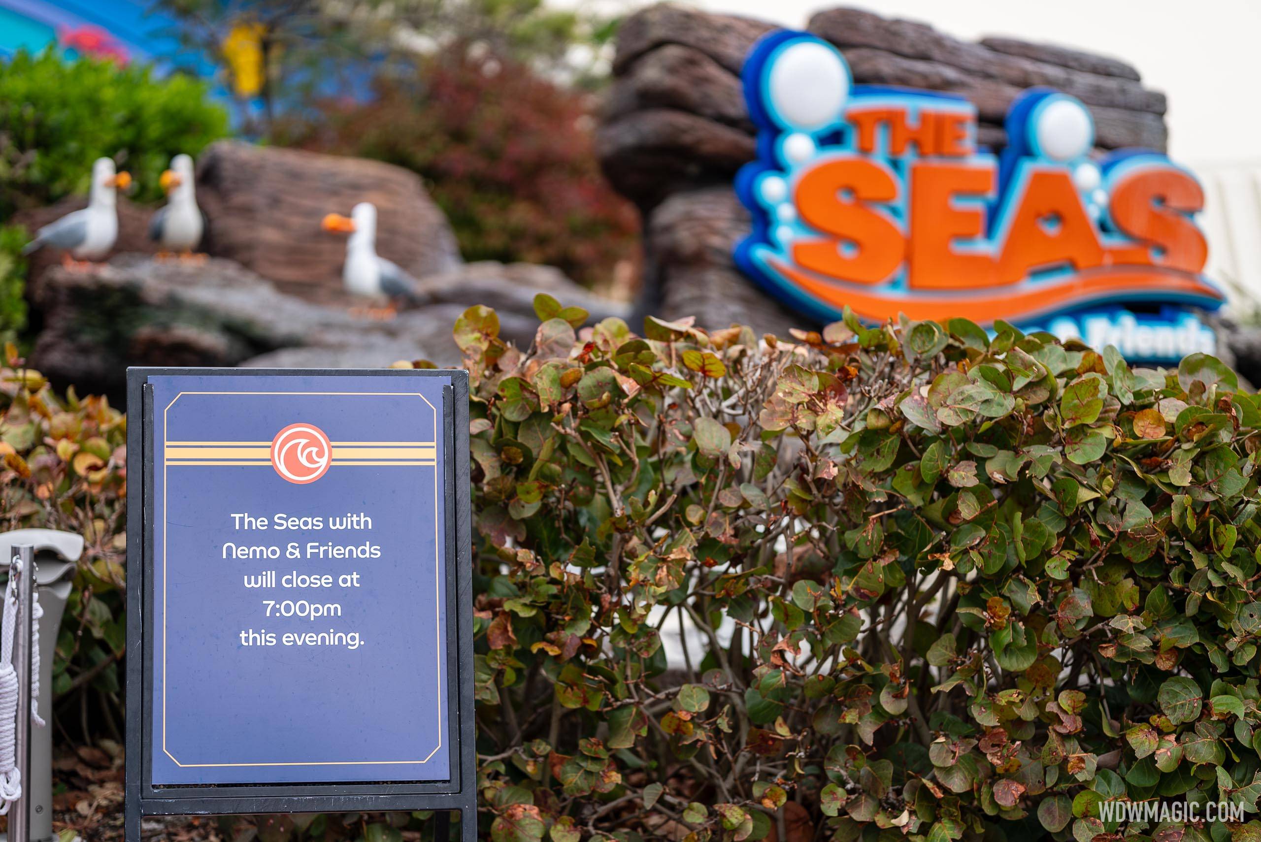 EPCOT's The Seas with Nemo and Friends Now Closing Early at 7 PM Daily