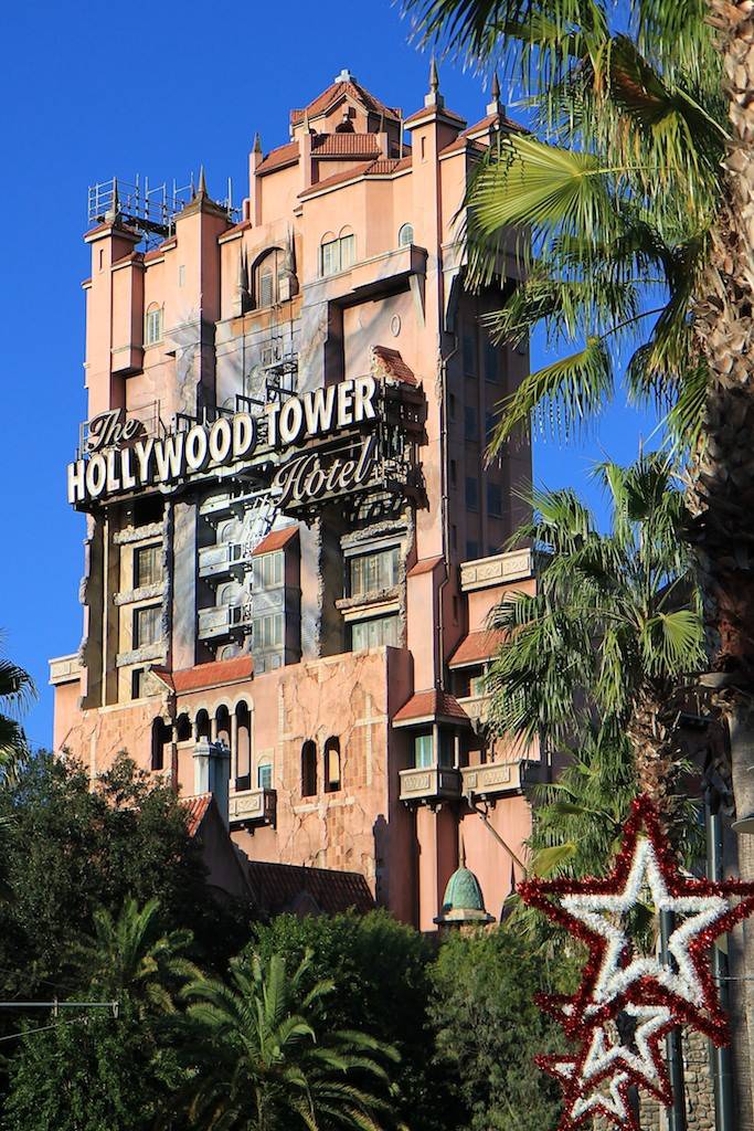Hollywood Tower of Terror during the Holiday season