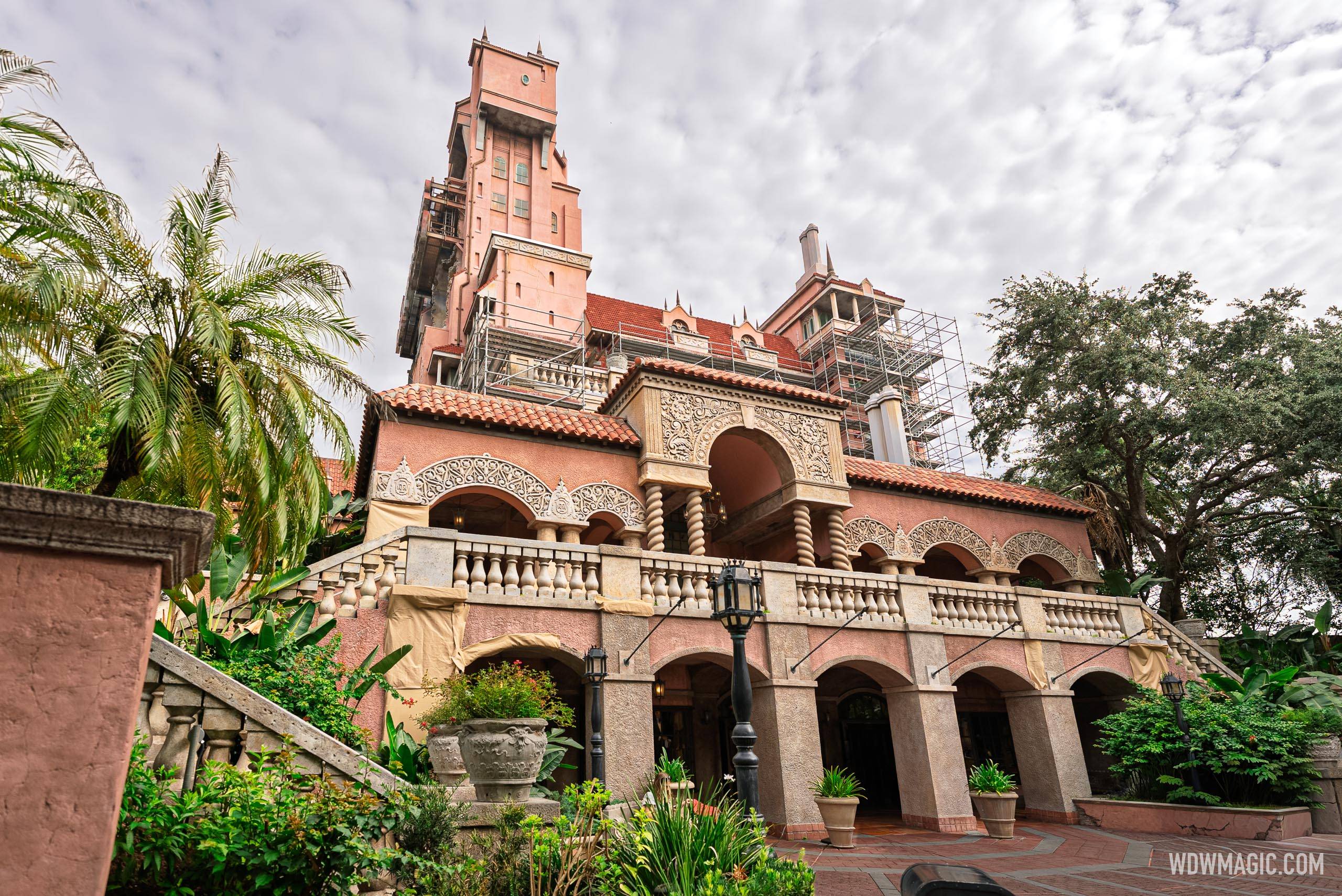 Tower of Terror Exterior Refurbishment Underway at Disney Hollywood Studios