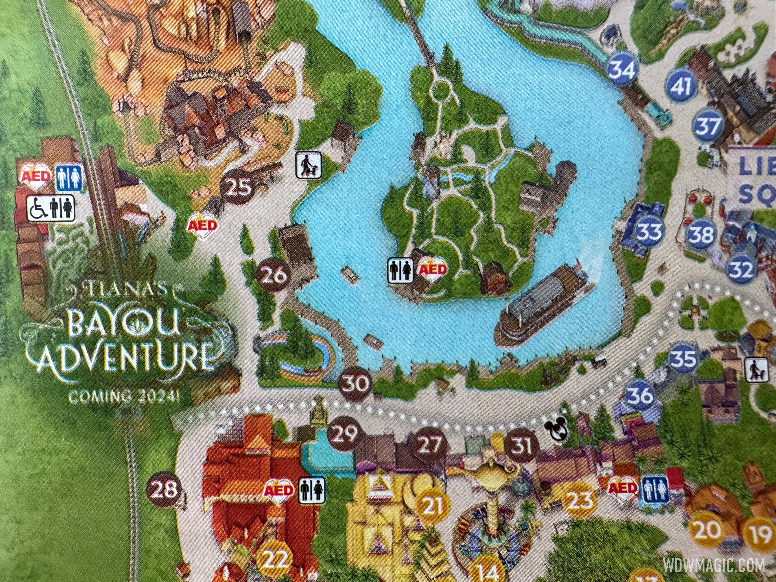 Tiana's Bayou Adventure on Magic Kingdom guide map