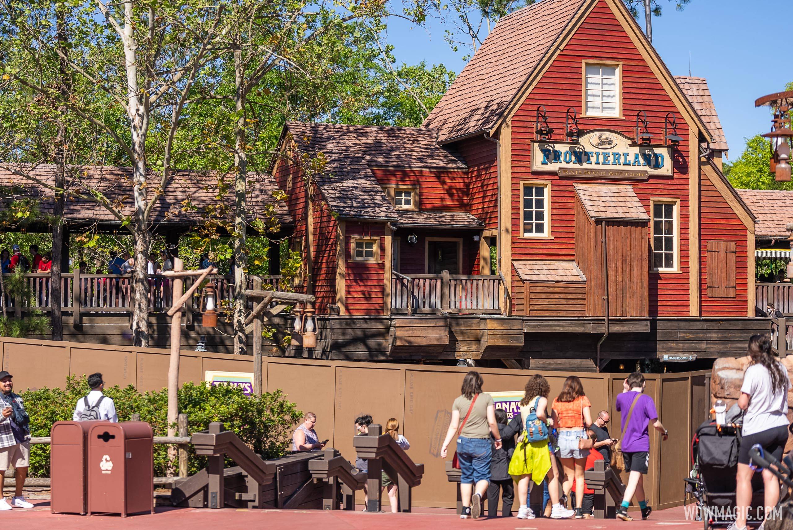 Last of the Splash Mountain signage removed as work continues at Tiana's Bayou Adventure in Magic Kingdom