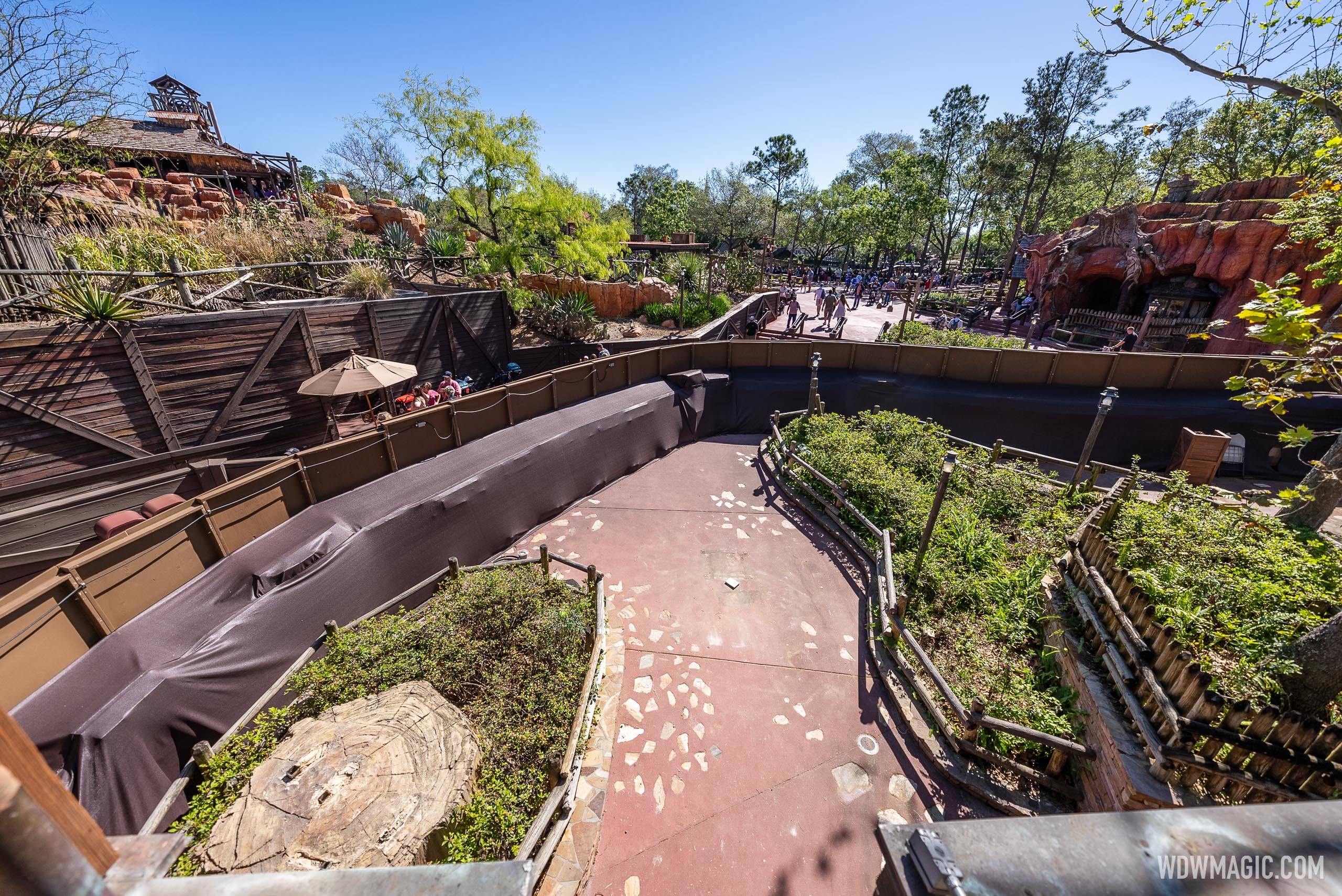 View from the Railroad station at the former Splash Mountain entrance