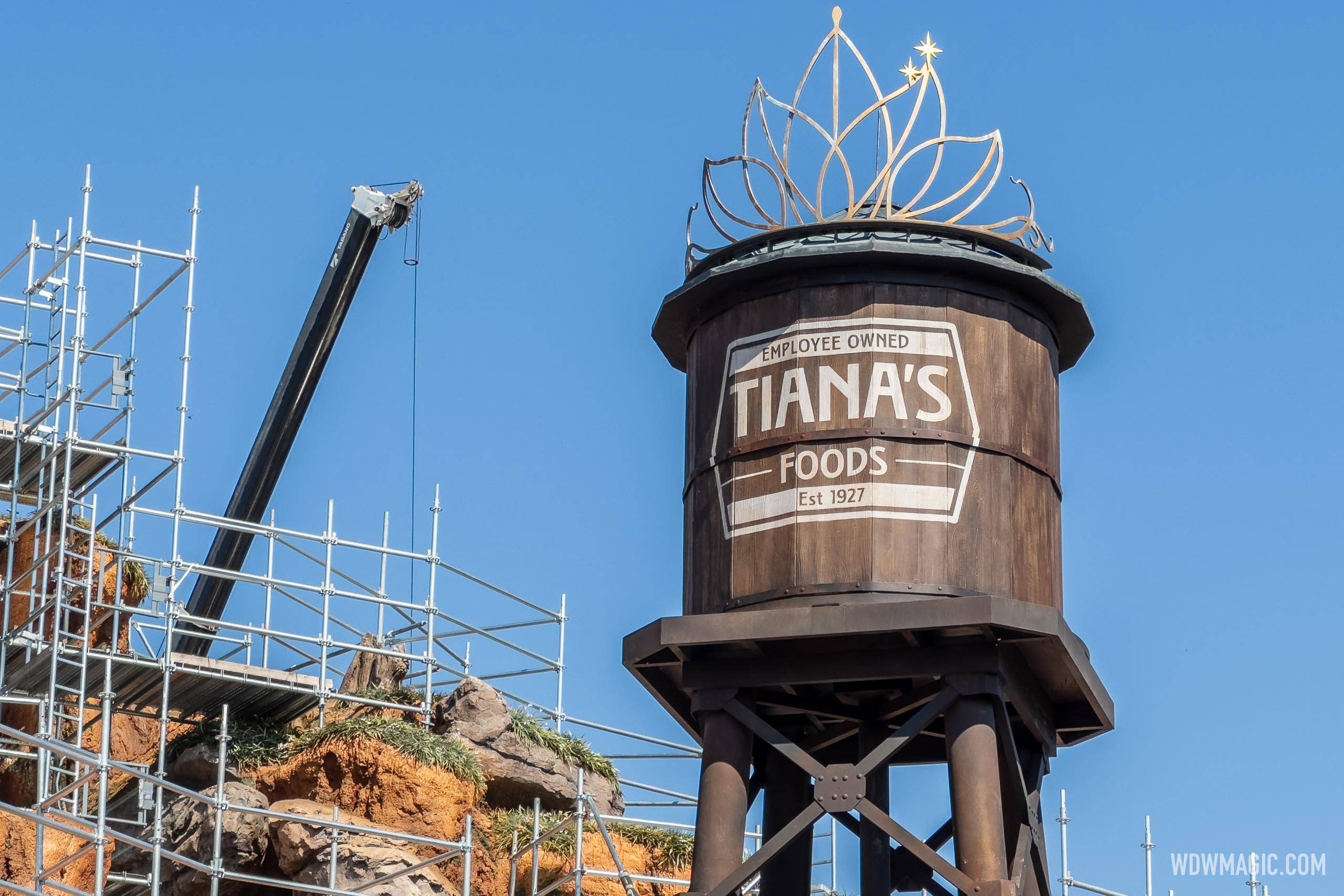 Tiana's Bayou Adventure - Water Tower installed June 27 2023