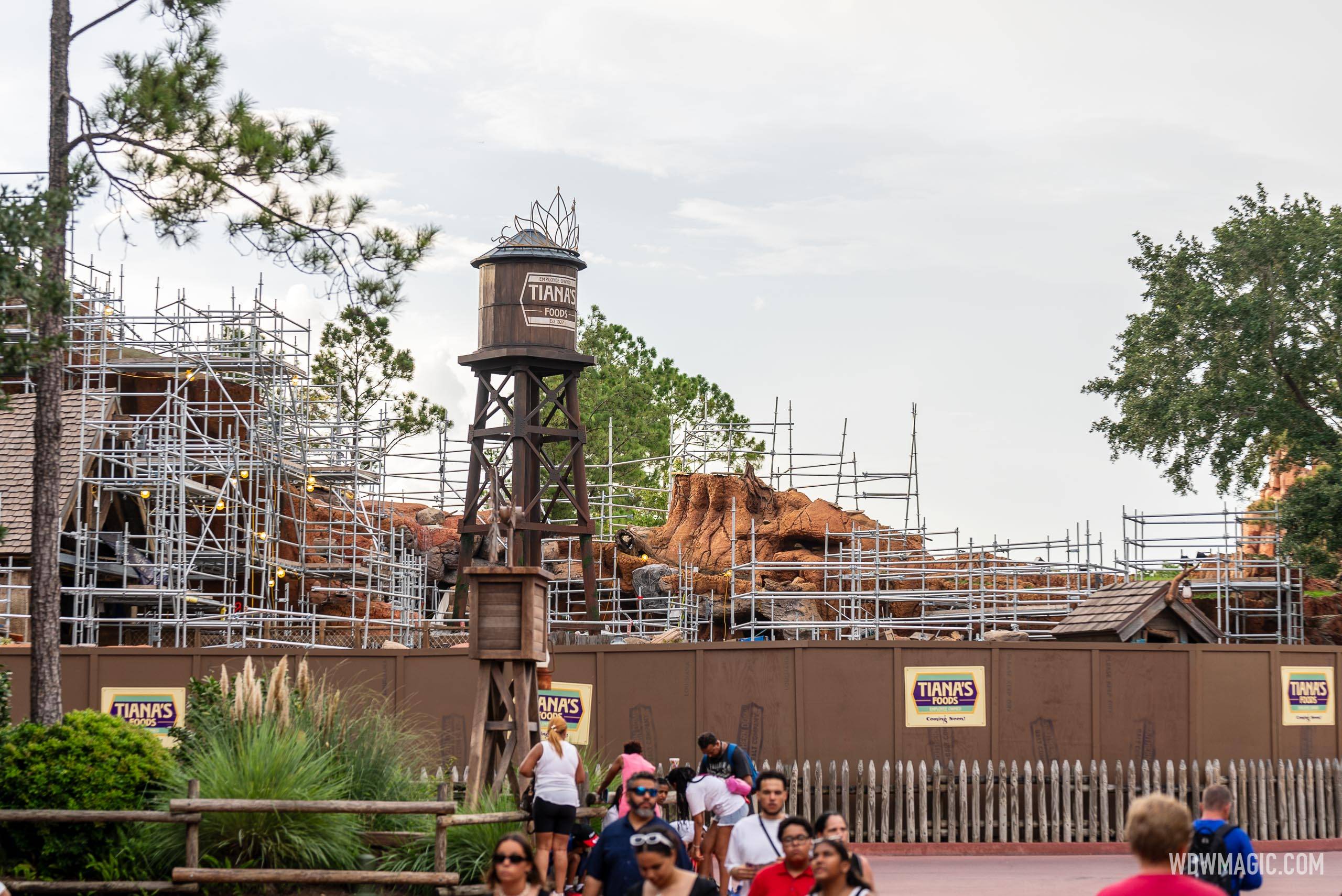 Tiana's Bayou Adventure construction - July 14 2023