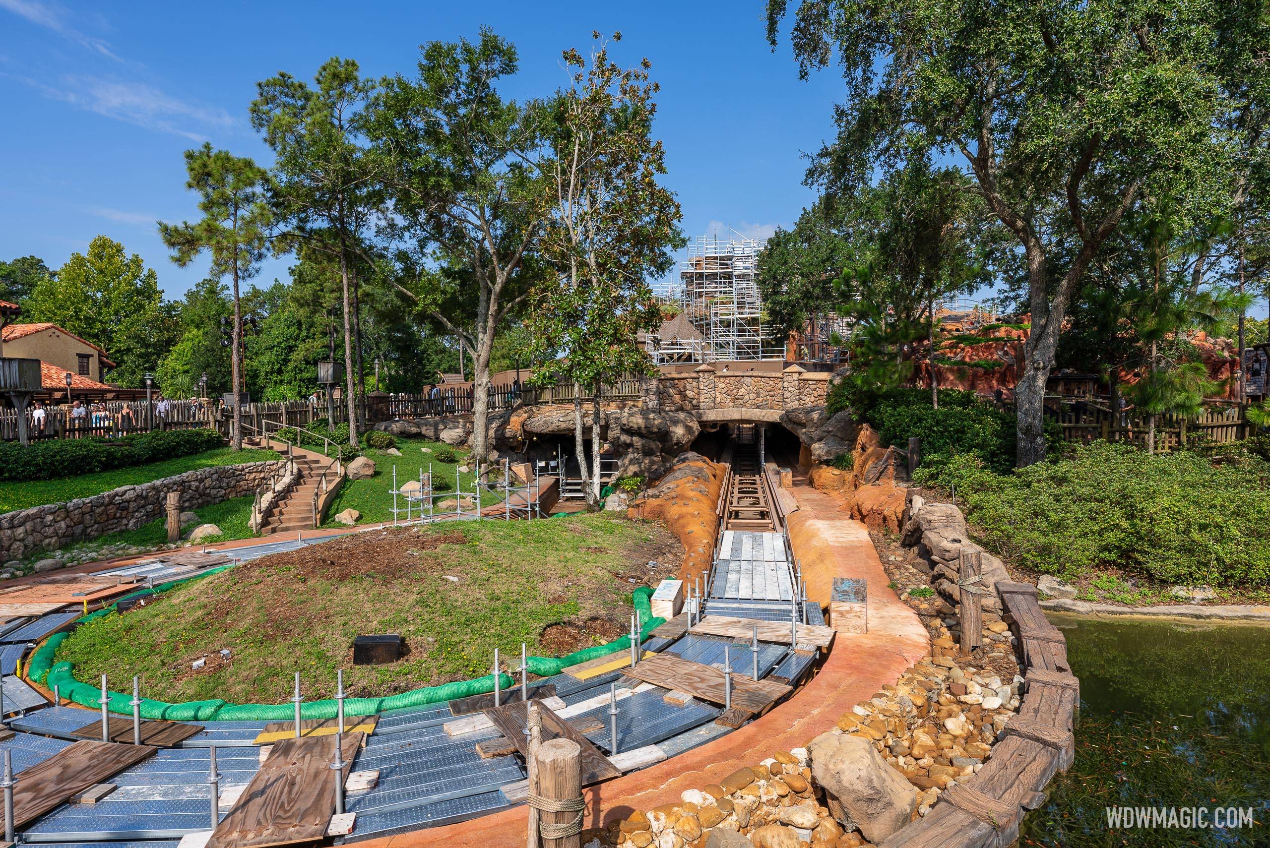 Tiana's Bayou Adventure construction - August 4 2023