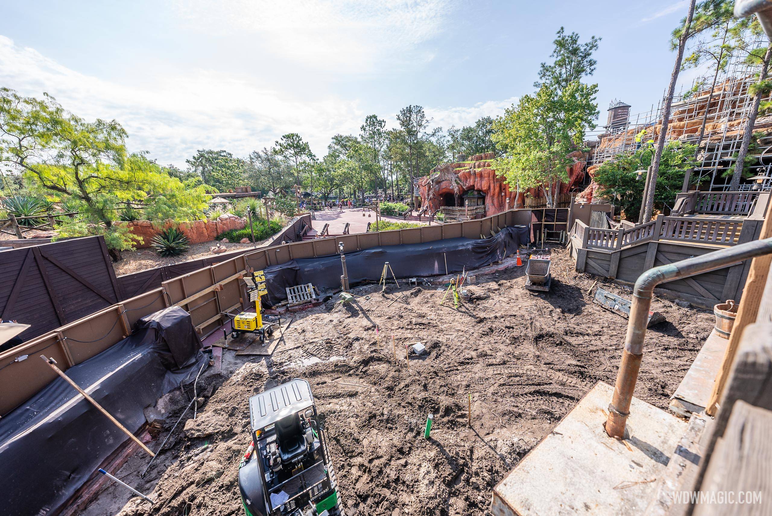 Tiana's Bayou Adventure construction - August 4 2023