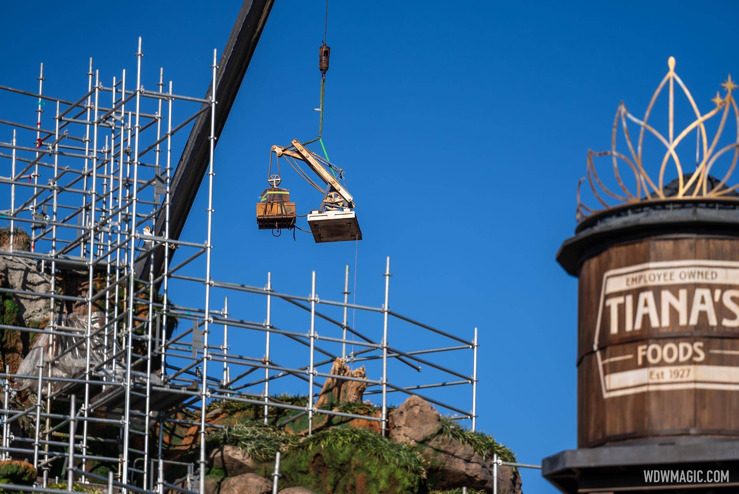 Large set-piece spotted being hoisted into Tiana's Bayou Adventure at Magic Kingdom