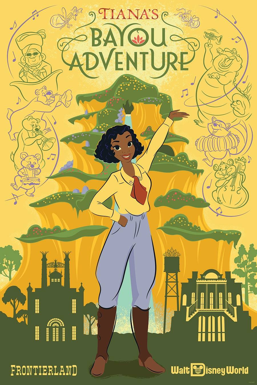 Tiana's Bayou Adventure attraction poster