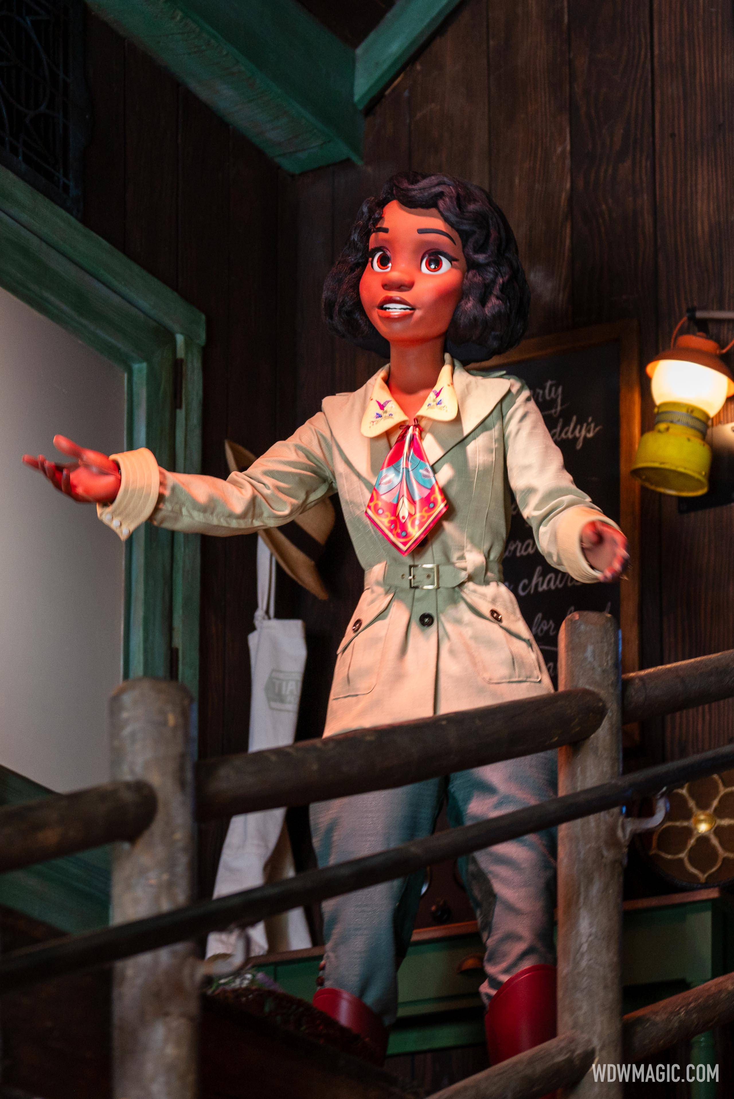Close-up of the first Tiana Audio-Animatronic