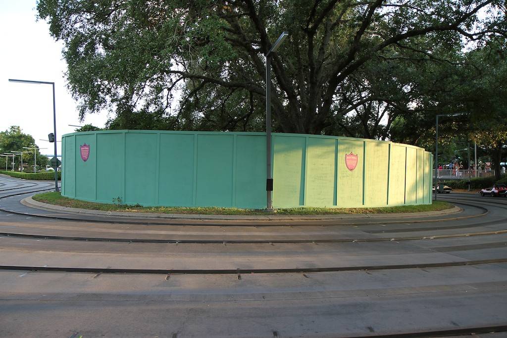 Construction walls up at the Tomorrowland Speedway - perhaps Fantasyland expansion related?