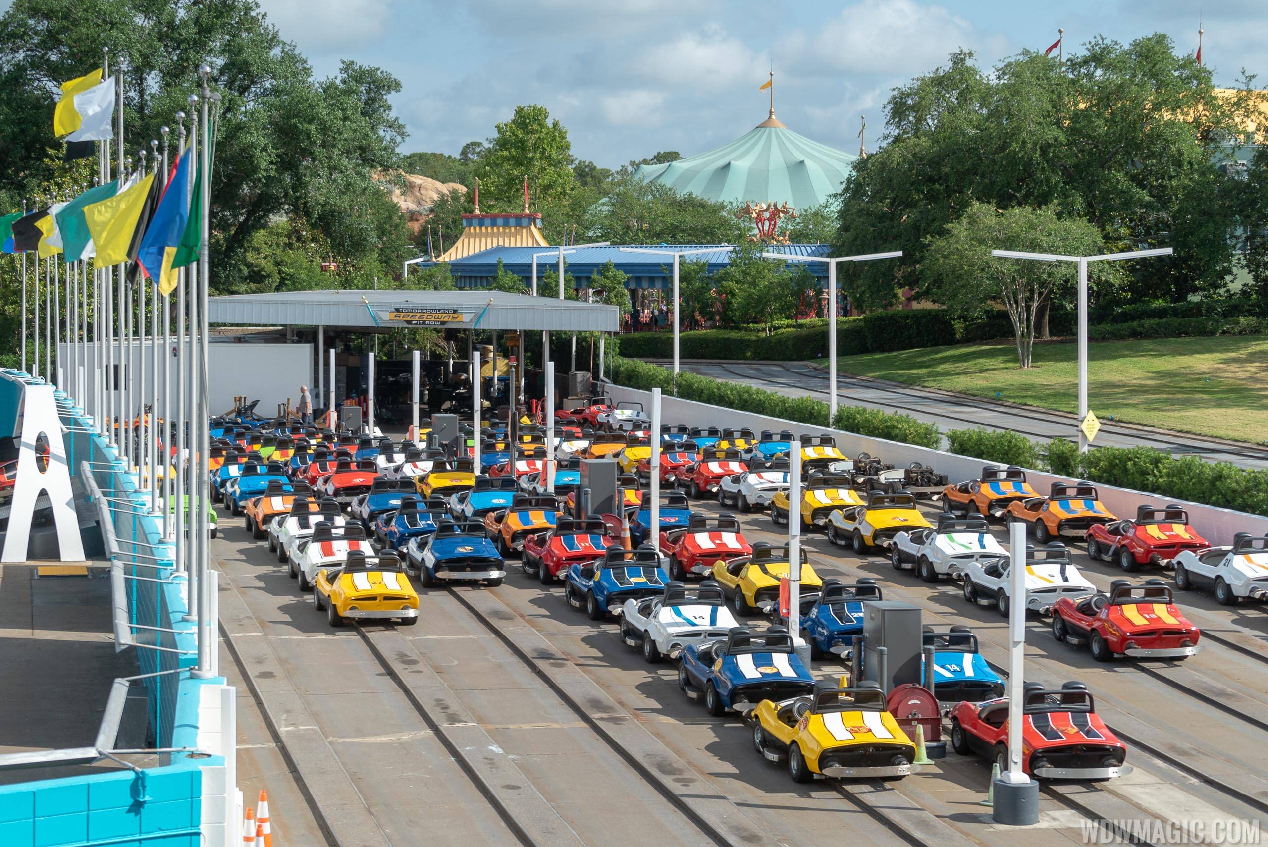 Temporary lane closures heading to Tomorrowland Speedway due to Fantasyland construction
