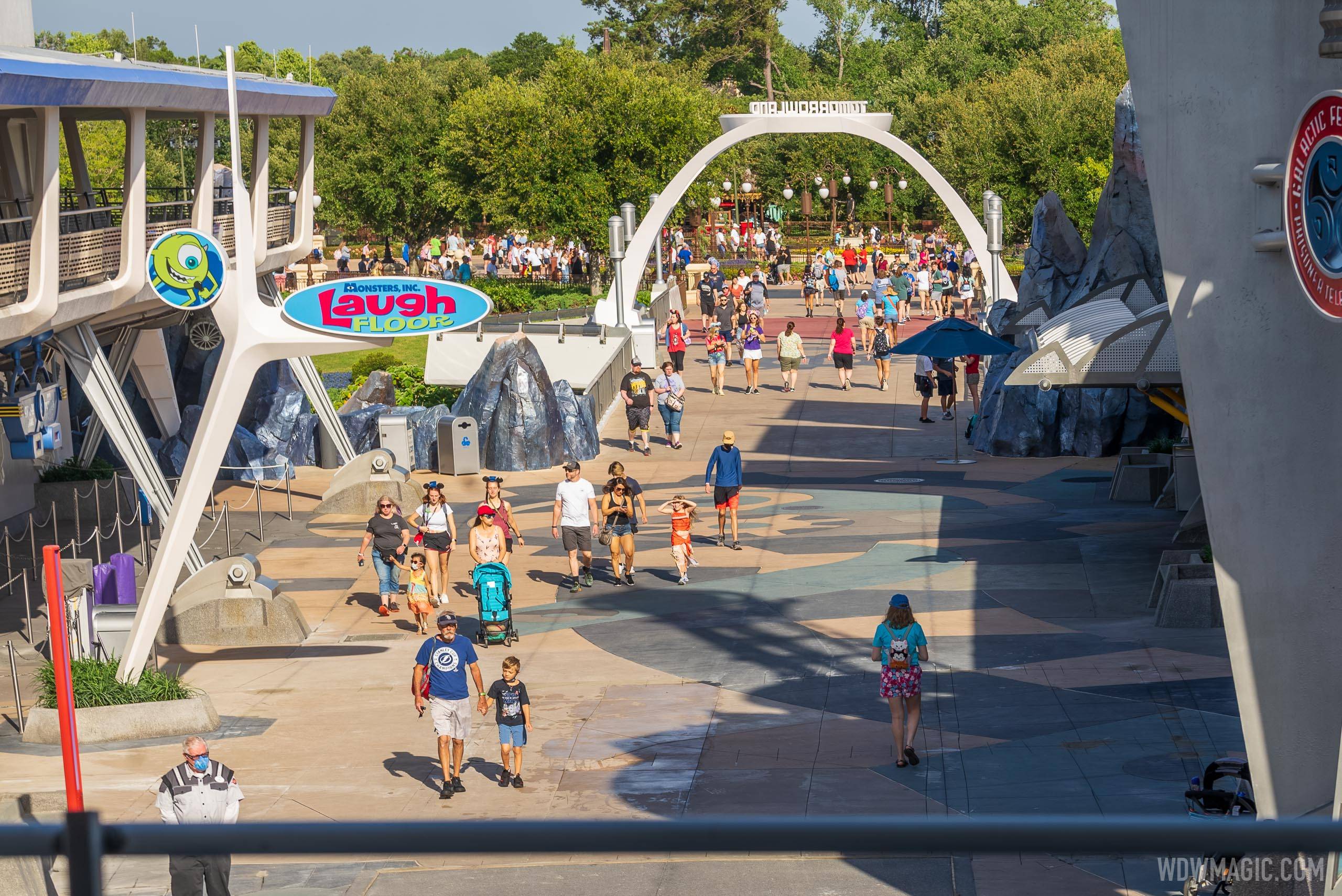 A look along the walkway from the PeopleMover