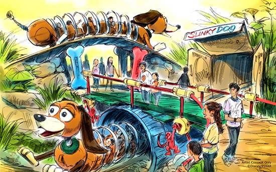 Toy Story Land Slinky Dog coaster concept art