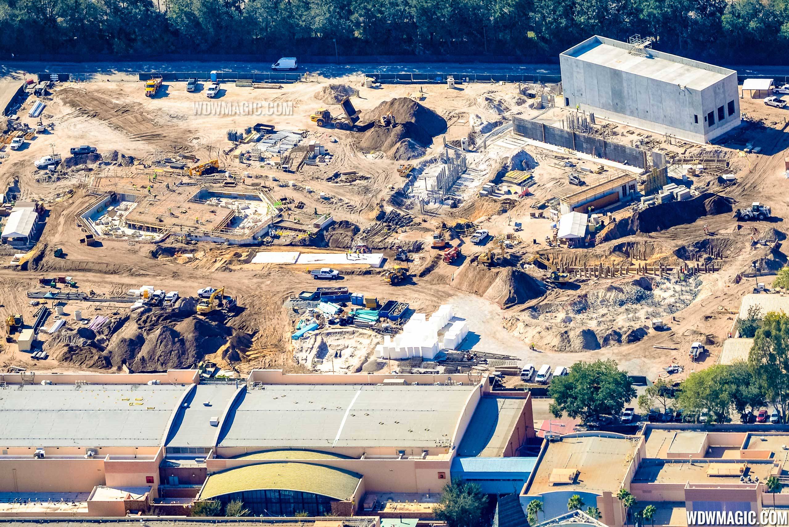 Toy Story Land construction from the air