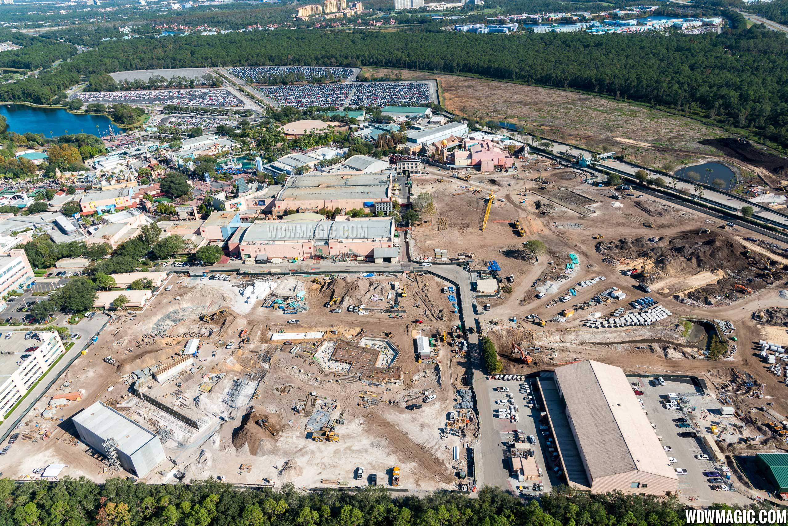 Toy Story Land construction from the air
