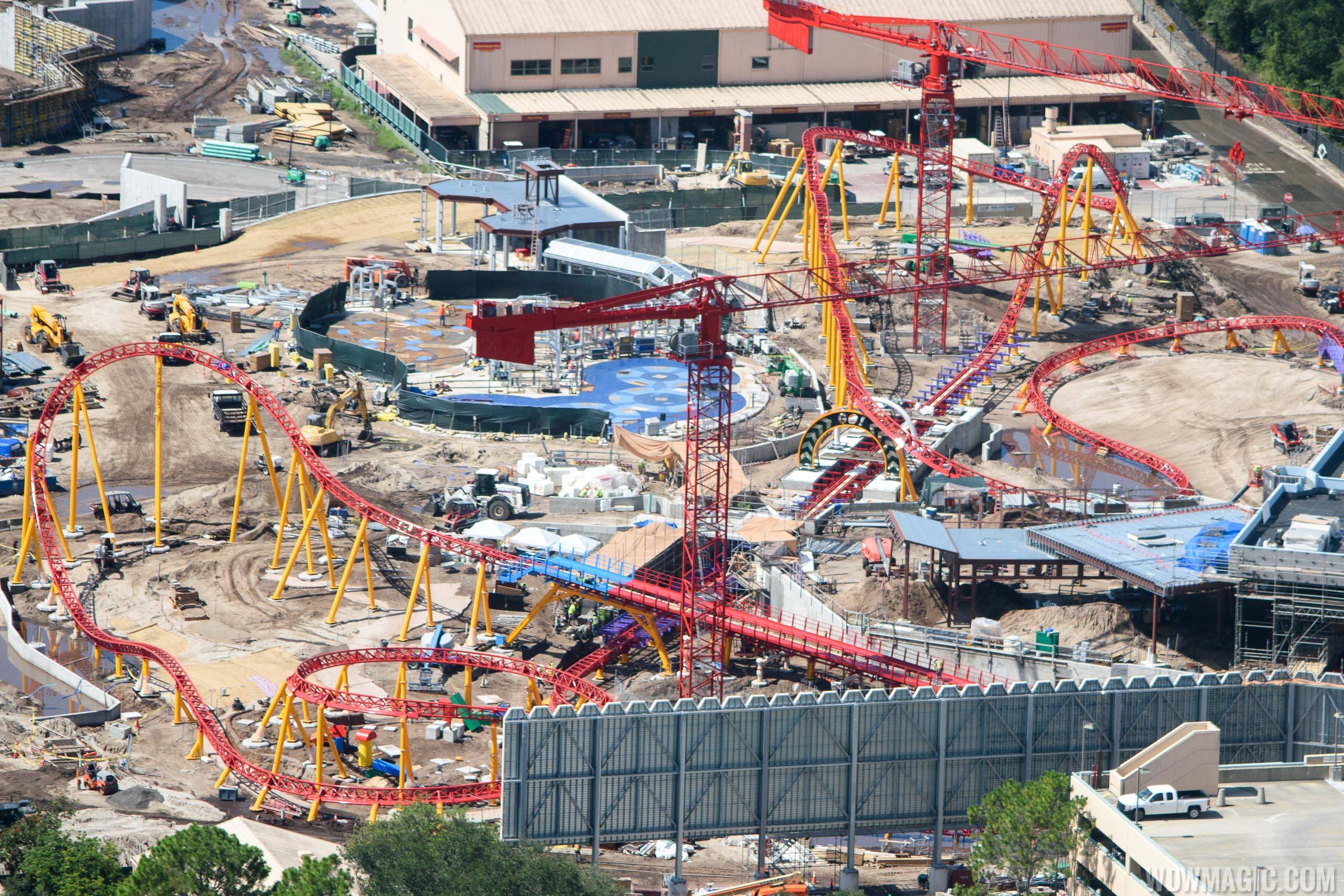Slinky Dog Coaster construction at Toy Story Land