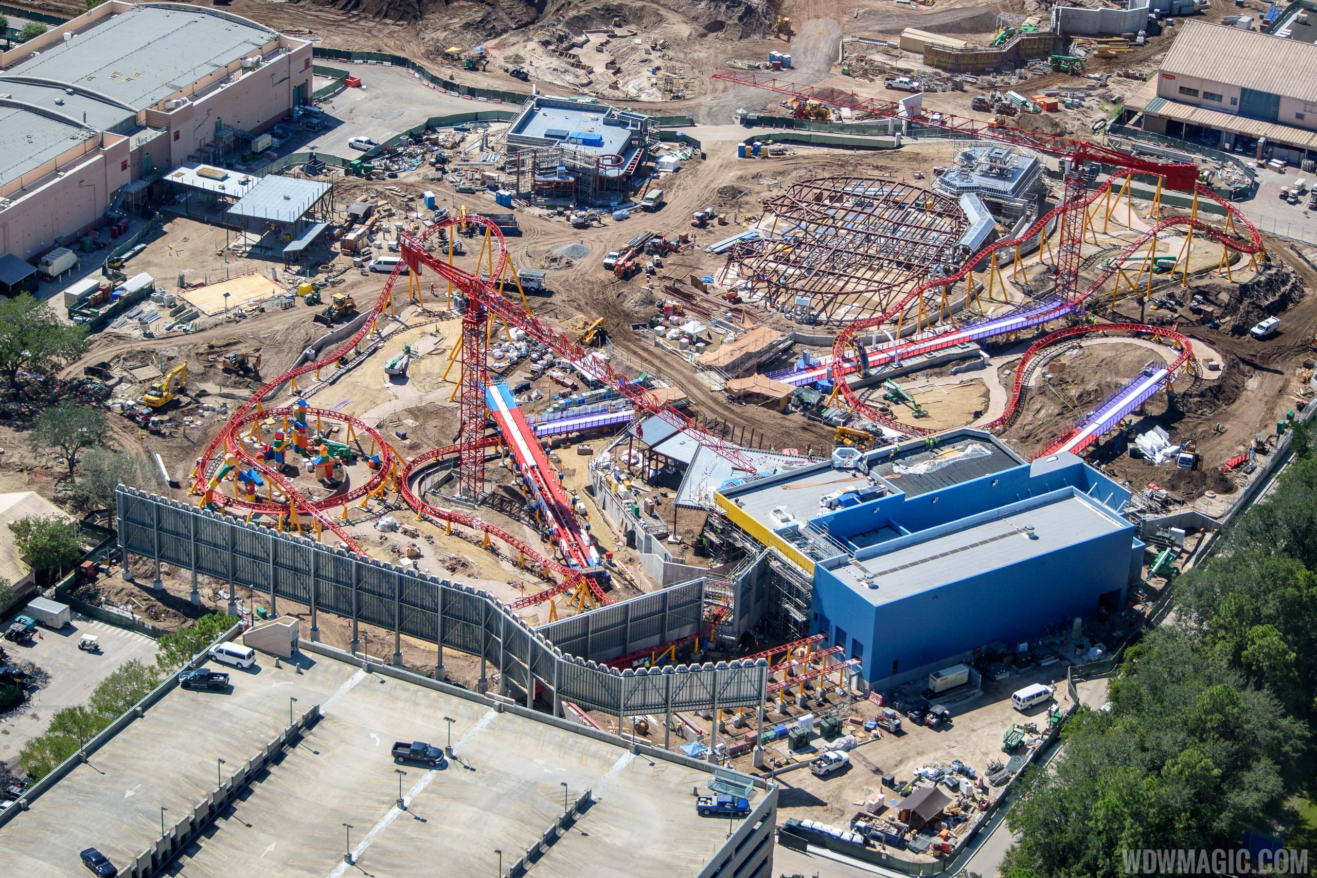 Overview of Toy Story Land from the air