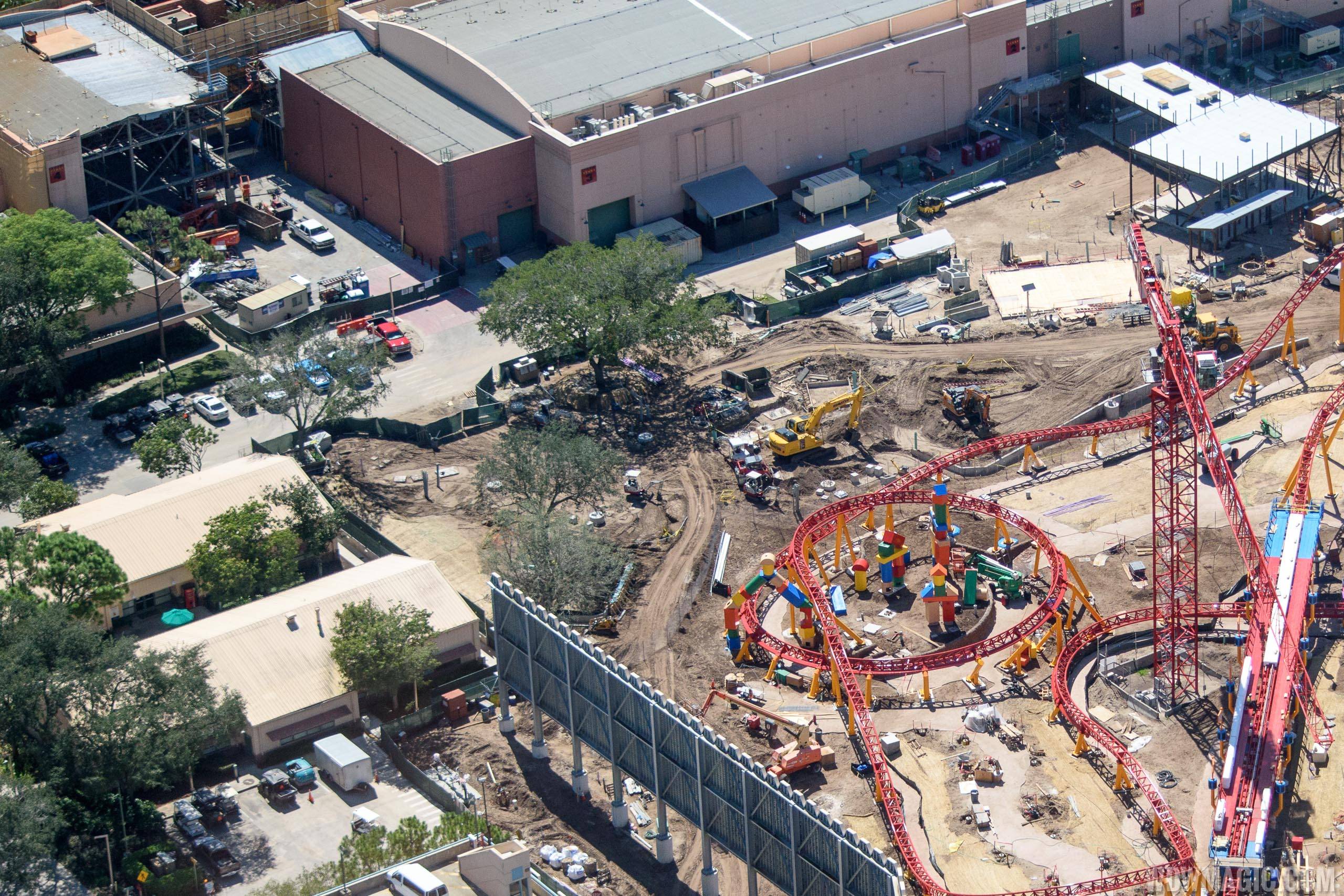 Toy Story Land - Slinky Dog Coaster theming and Sound Stage 4 demolition