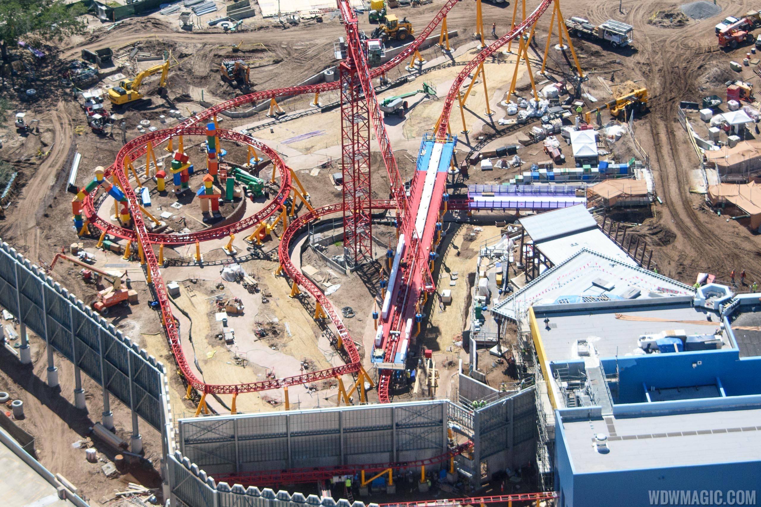 Toy Story Land - Slinky Dog Coaster under construction
