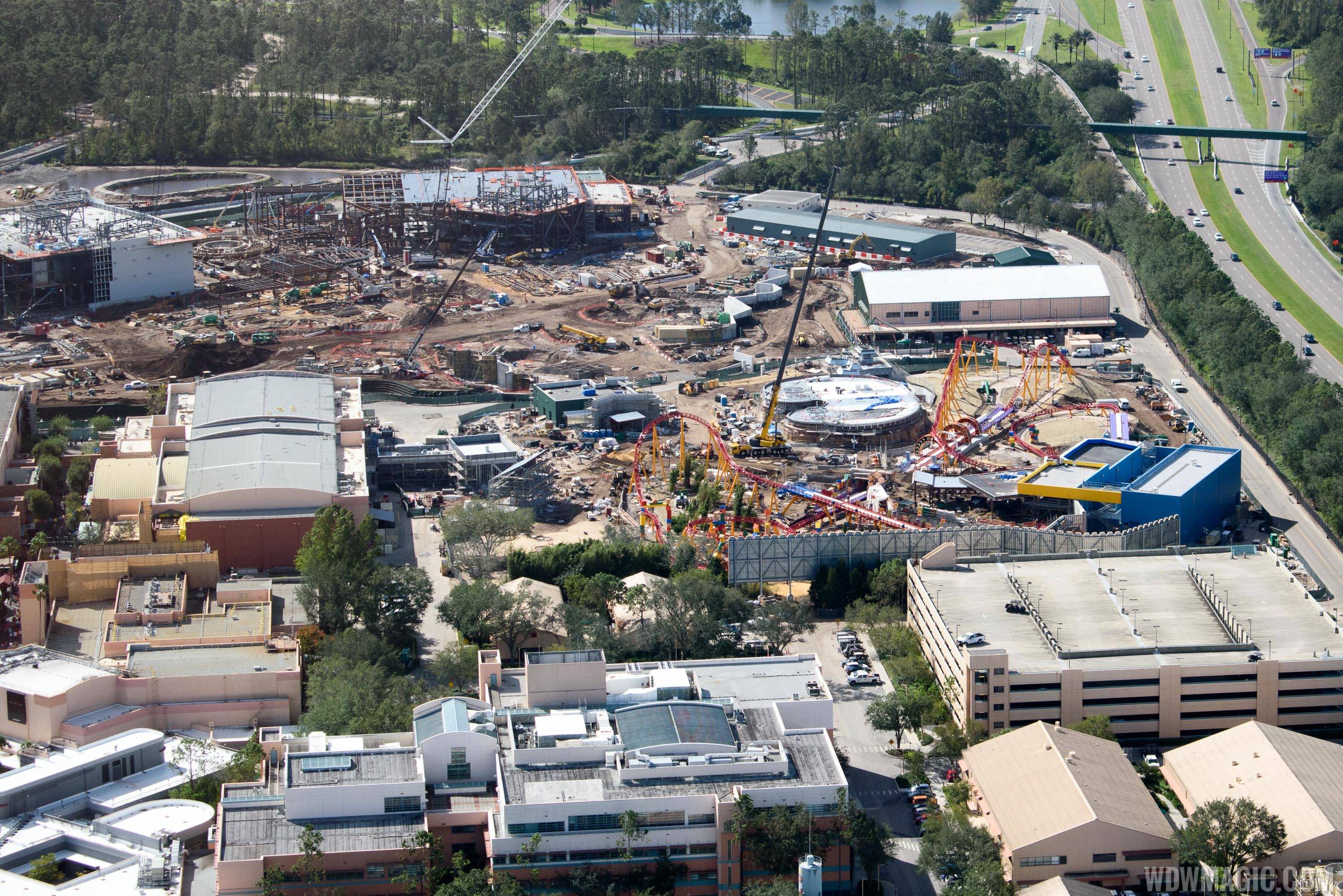 Toy Story Land construction aerial views