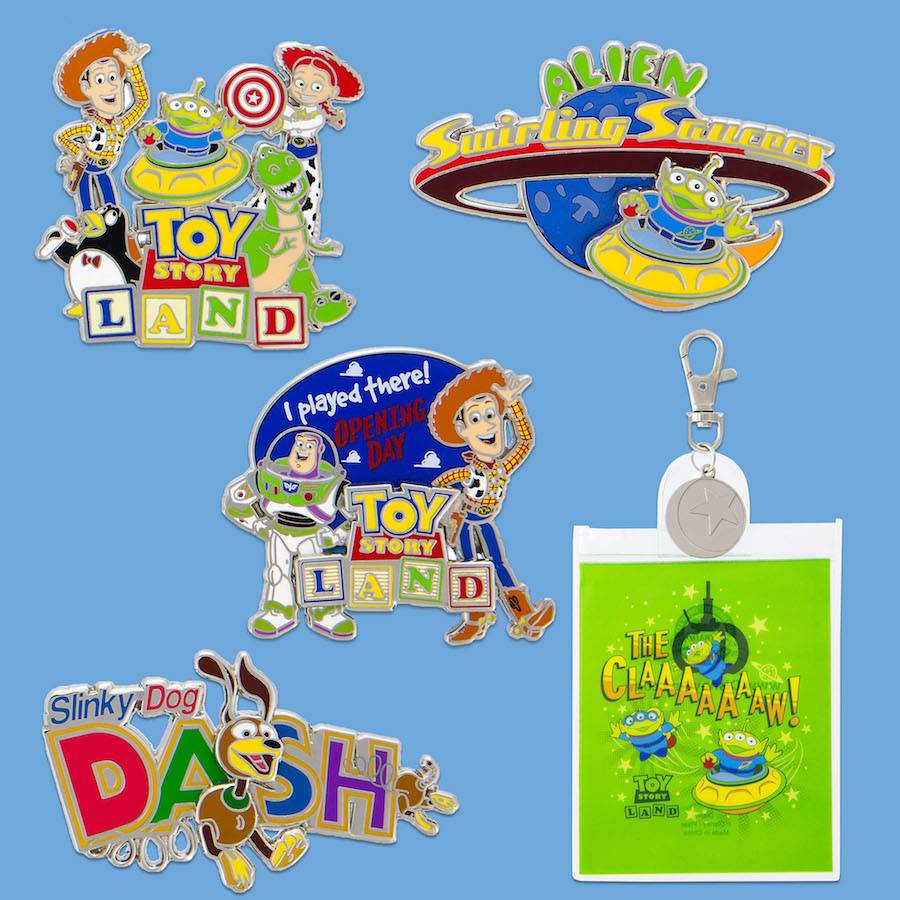 Toy Story Land pins and lanyards