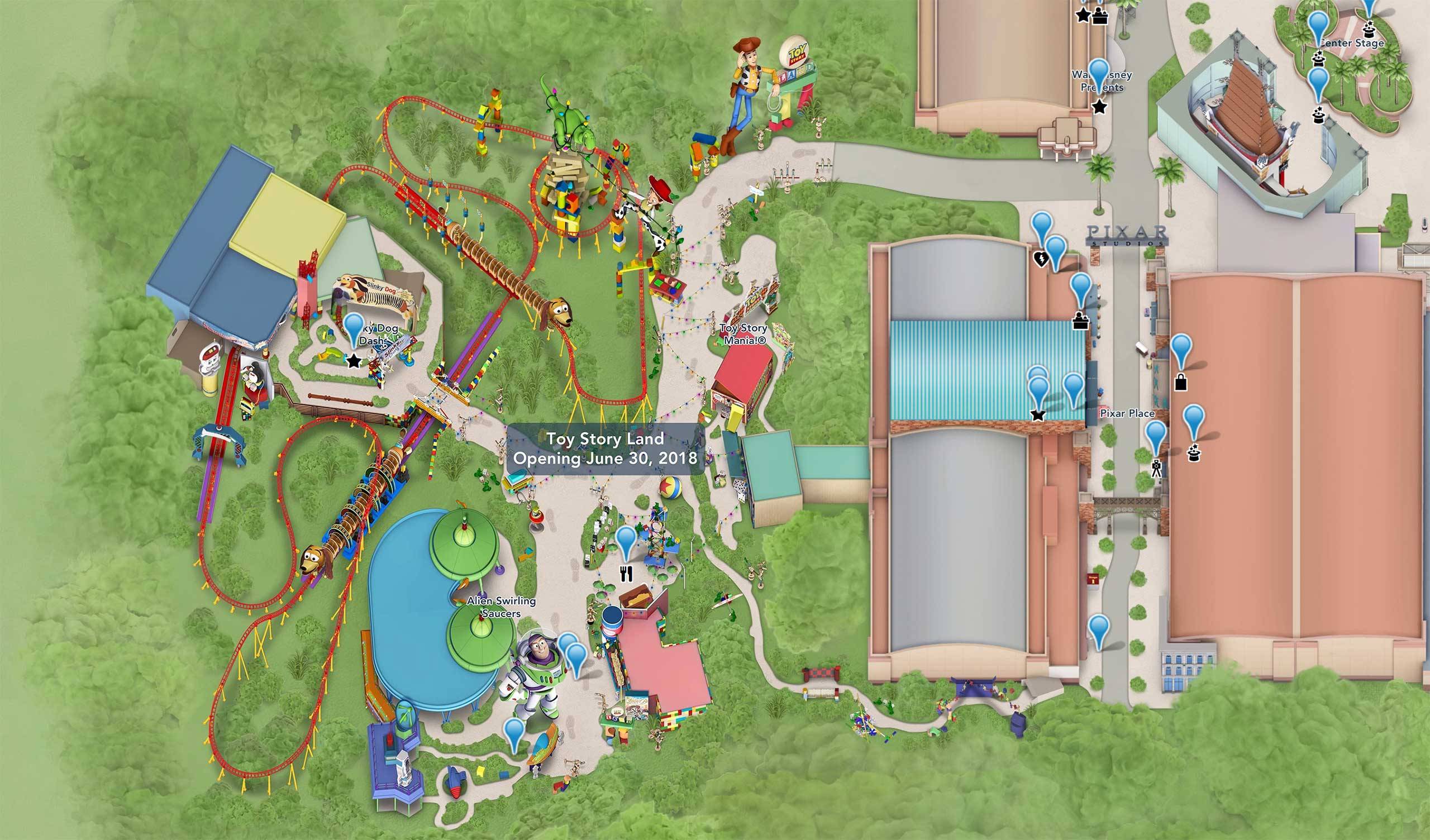 PHOTO - The completed Toy Story Land now included on My Disney Experience maps