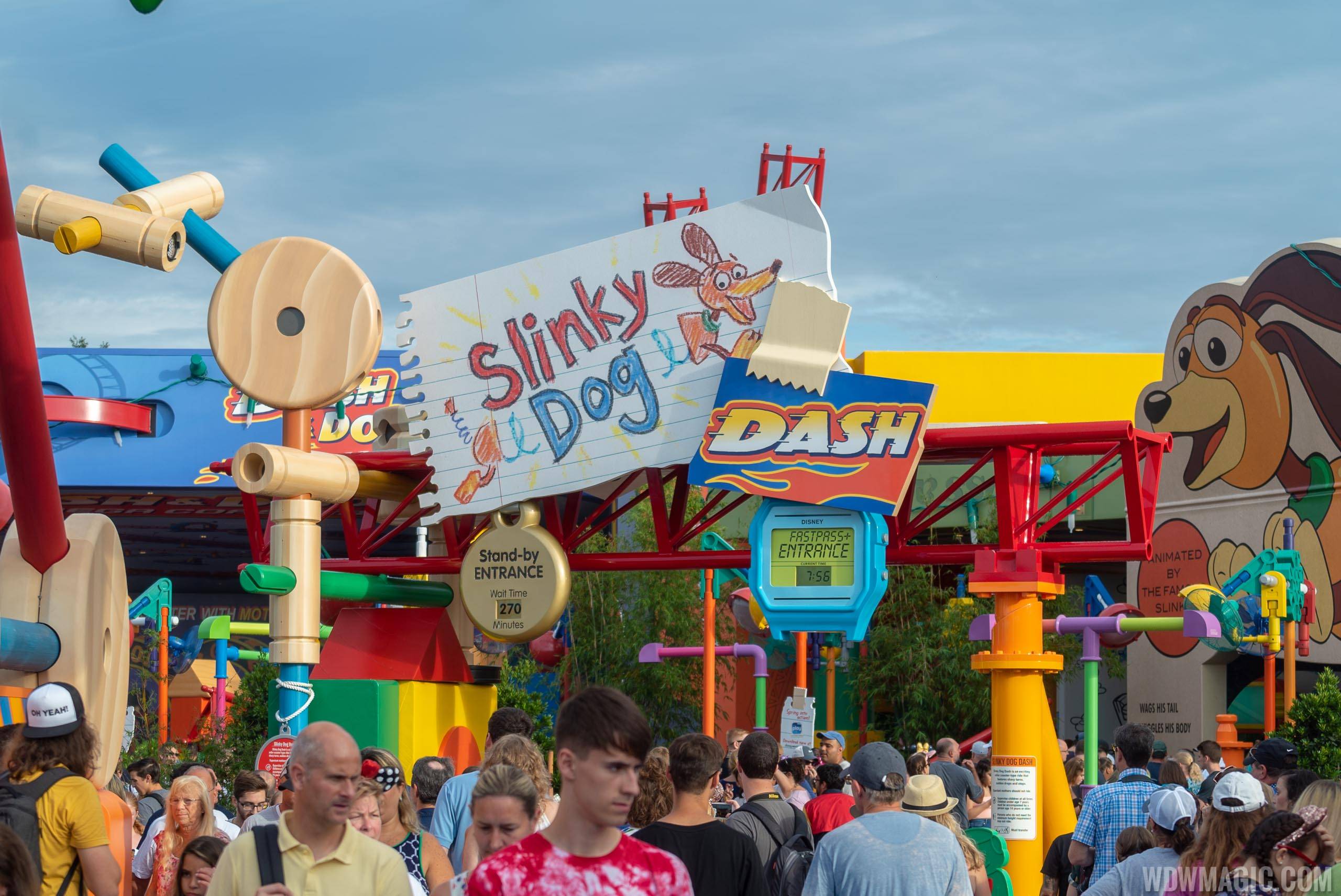 Wait Times at Slinky Dog Dash quickly reached the 4 hour mark