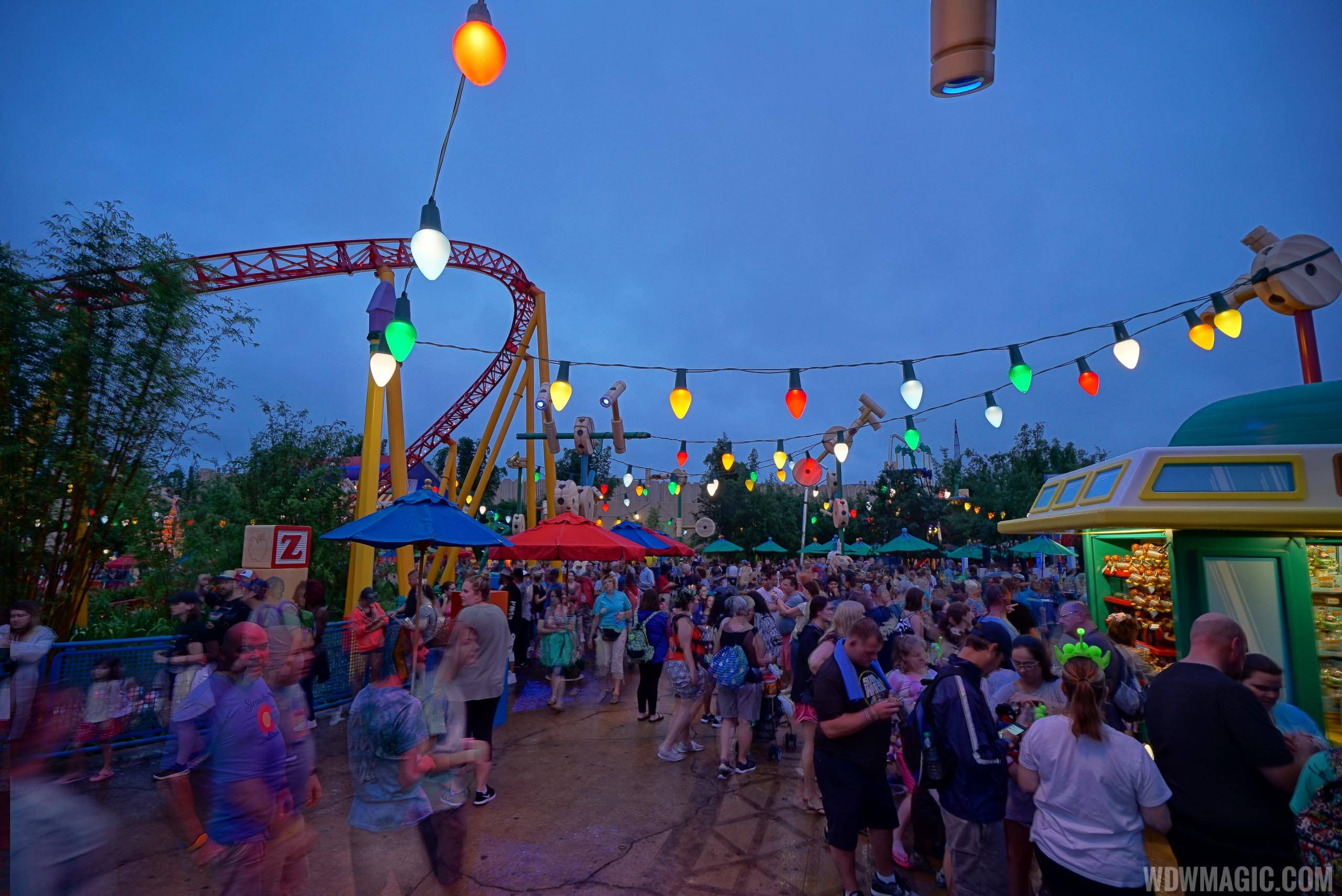 Toy Story Land at night